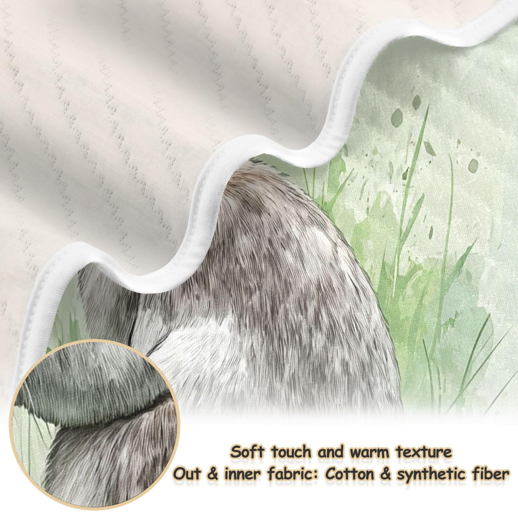 Burbuja Cute Rabbit in The Grass Baby Blanket for Boys Girls, Nursery Soft Warm Swaddling Receiving Baby Blankets, 30x40 in Toddler Blanket