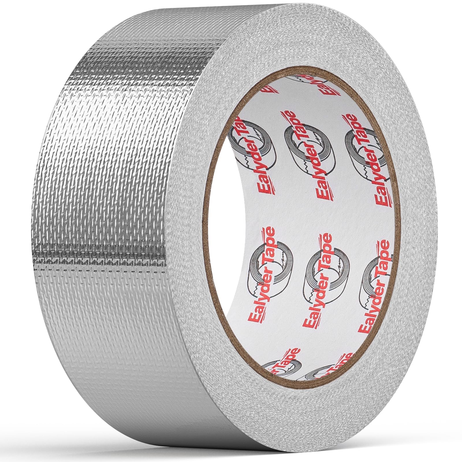 Ealyder Tape 50 mm x 24.9 m Adhesive Aluminum Foil Heat Shield Tape, Fiberglass Thermal Insulation Reflective Material for Pipe, Duct, Exhaust, HVAC and High Temp Protection
