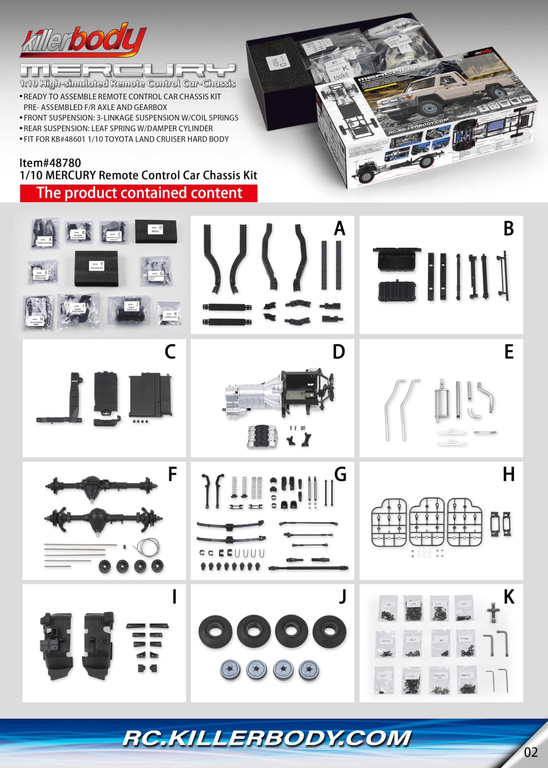 Amazon | [Killerbody] 48780 1/10 MERCURY Chassis Kit（Fit for