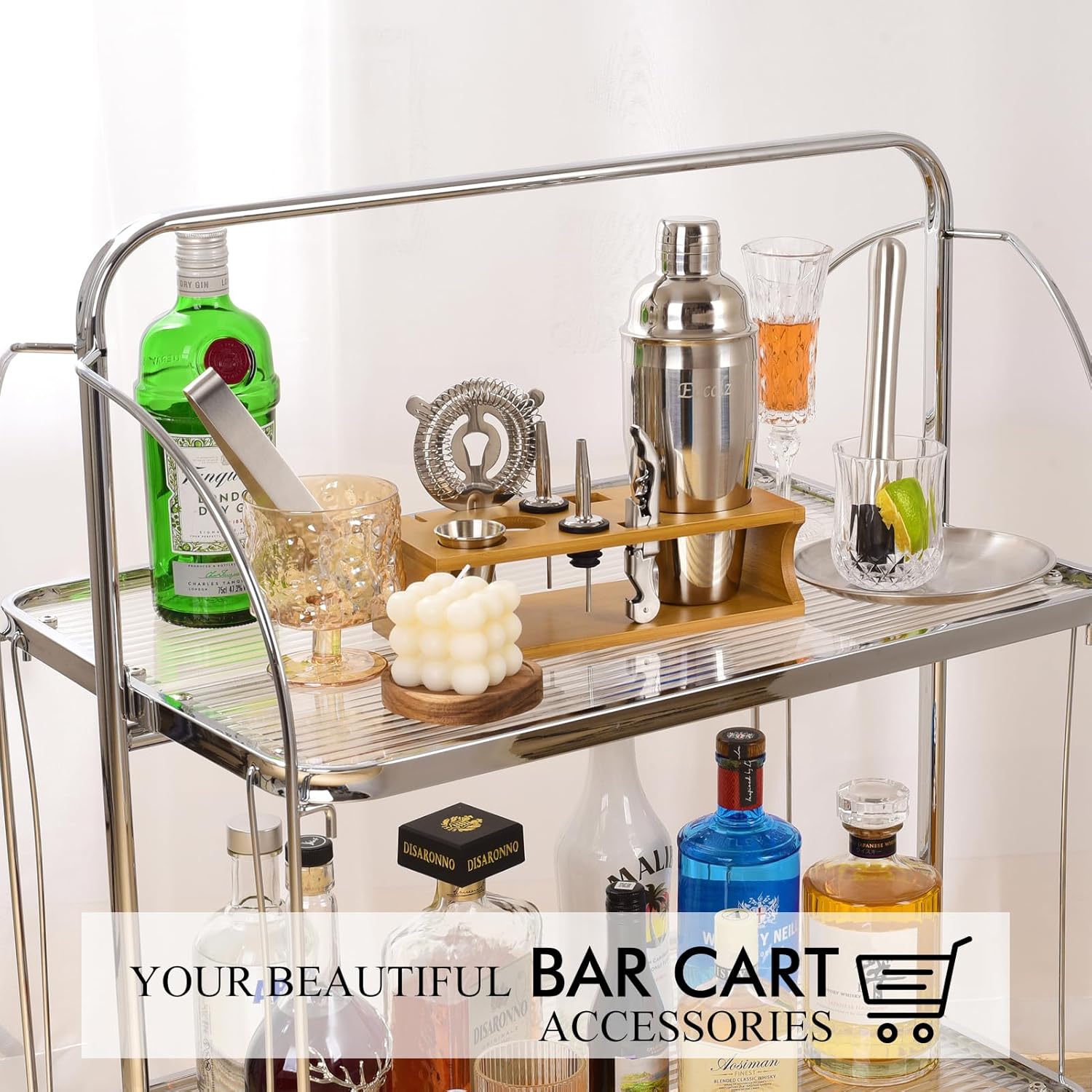 Bartender Kit Cocktail Shaker Set with Stand Bar Tool Bar Set for Drink Mixing Home Bartending Kit 11-Piece Bar Cart Accessories: Martini Shaker, Mixer Spoon, Jigger, Muddler, Strainer & Recipes Gifts - Image 8