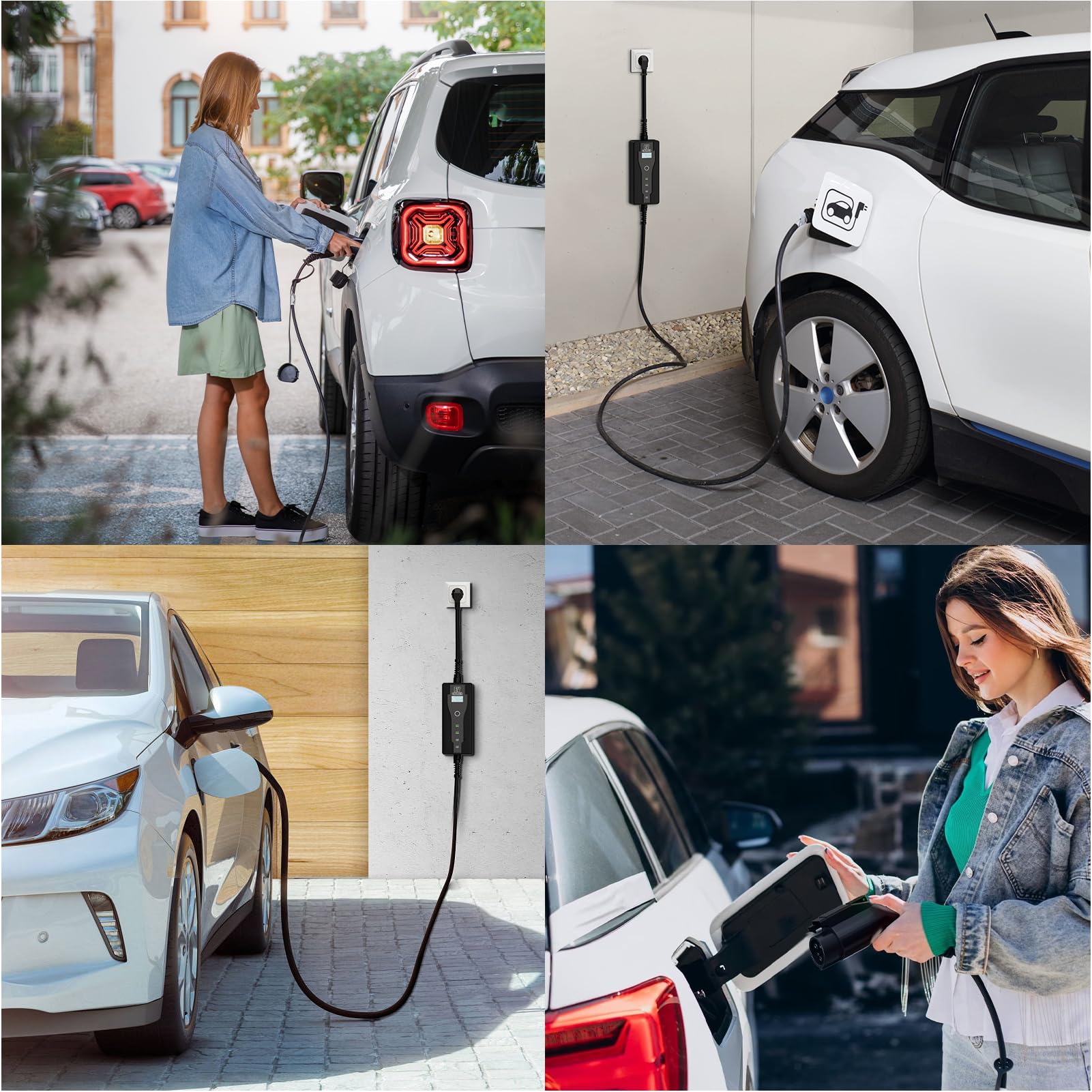 Elektryczna Ładowarka Samochodowa EV Typu 1, Przenośna, 8-16A, SAE J1772, Czarny