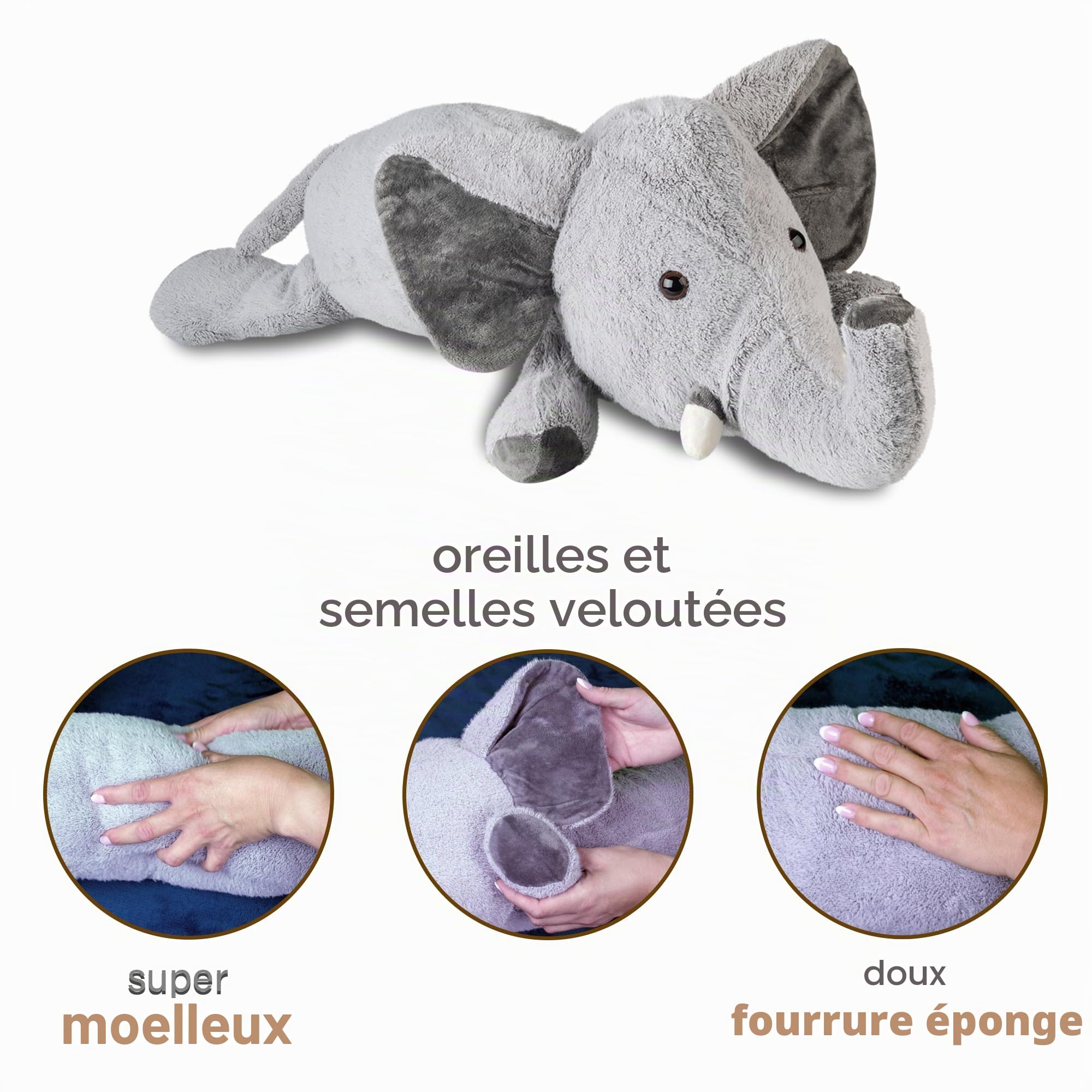Coussin de positionnement en forme d'éléphant pour enfants - Doux et moelleux