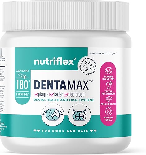DentaMax Pet Dental Cleaning Powder for Dogs and Cats 180g. Fresh Breath for Dogs and Cats. Tartar and Bad Breath Remover. 100% Natural Teeth Plaque Remover