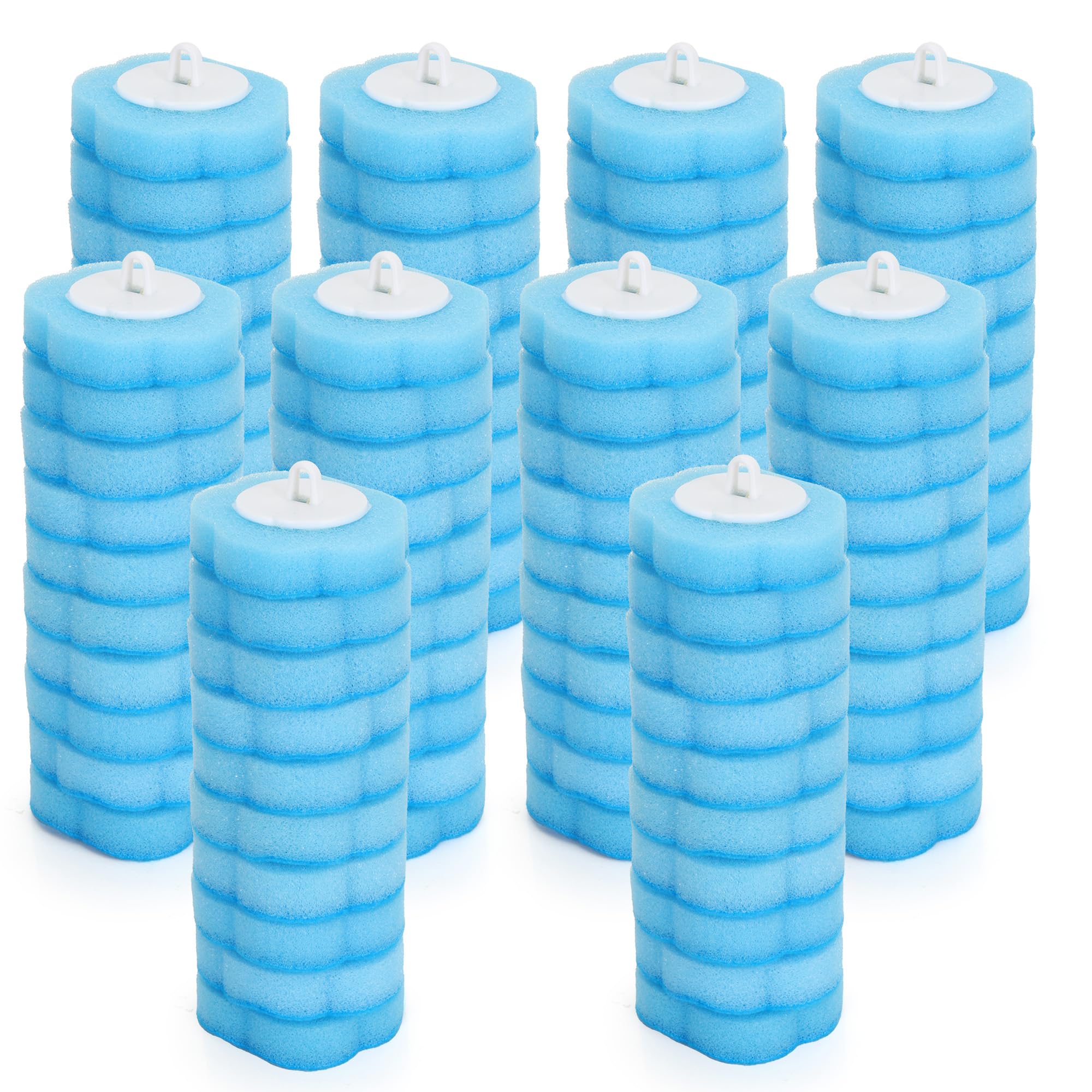 Axincardarm Blue 100 Pcs Toilet Wand Replacement Heads Disposable Toilet Brush Head, Toilets Sponge Cleaner Refills For Bathroom Sink Bathtub Pool Cleaning,