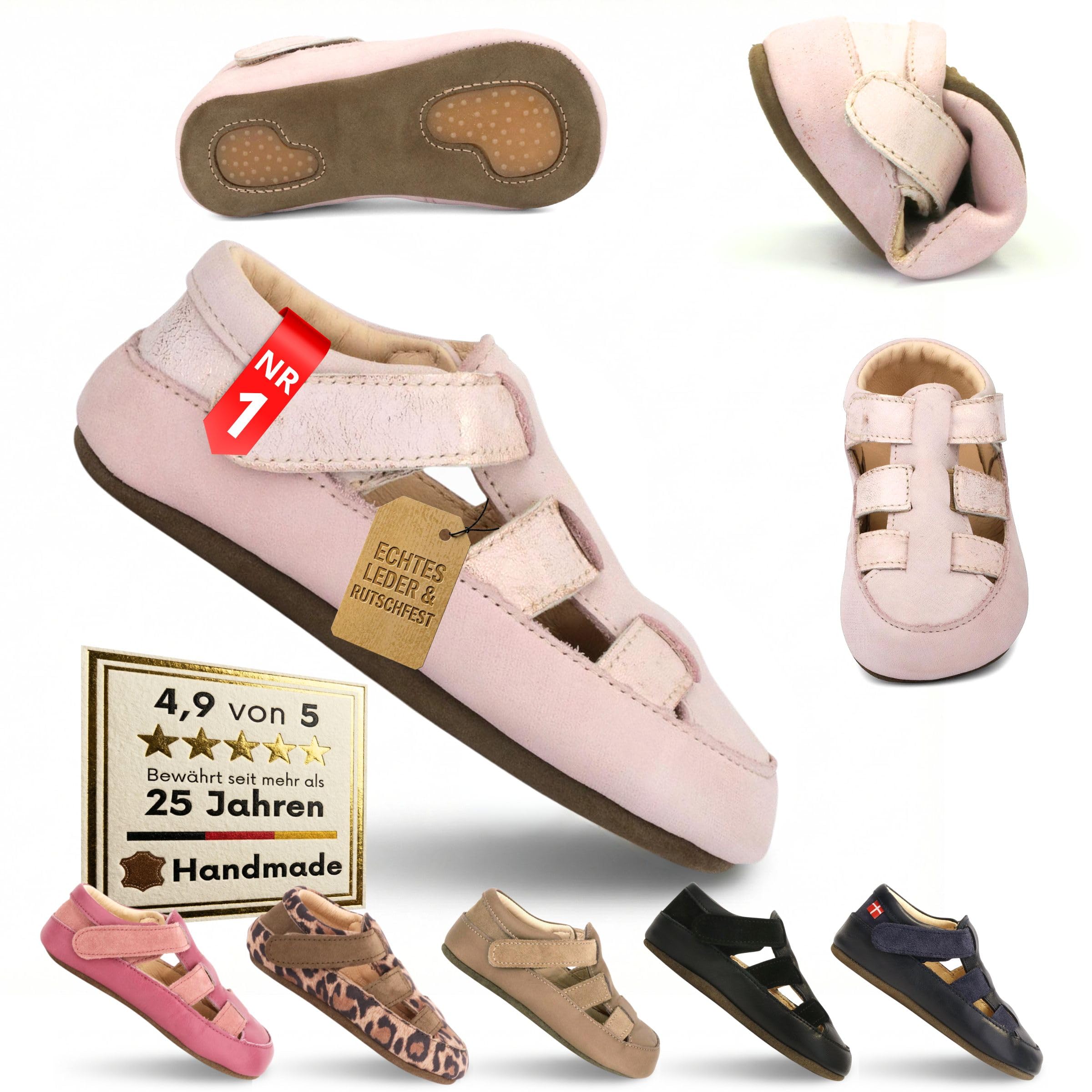 Obex pantofole da bambino in pelle antiscivolo primi passi EU 19-32