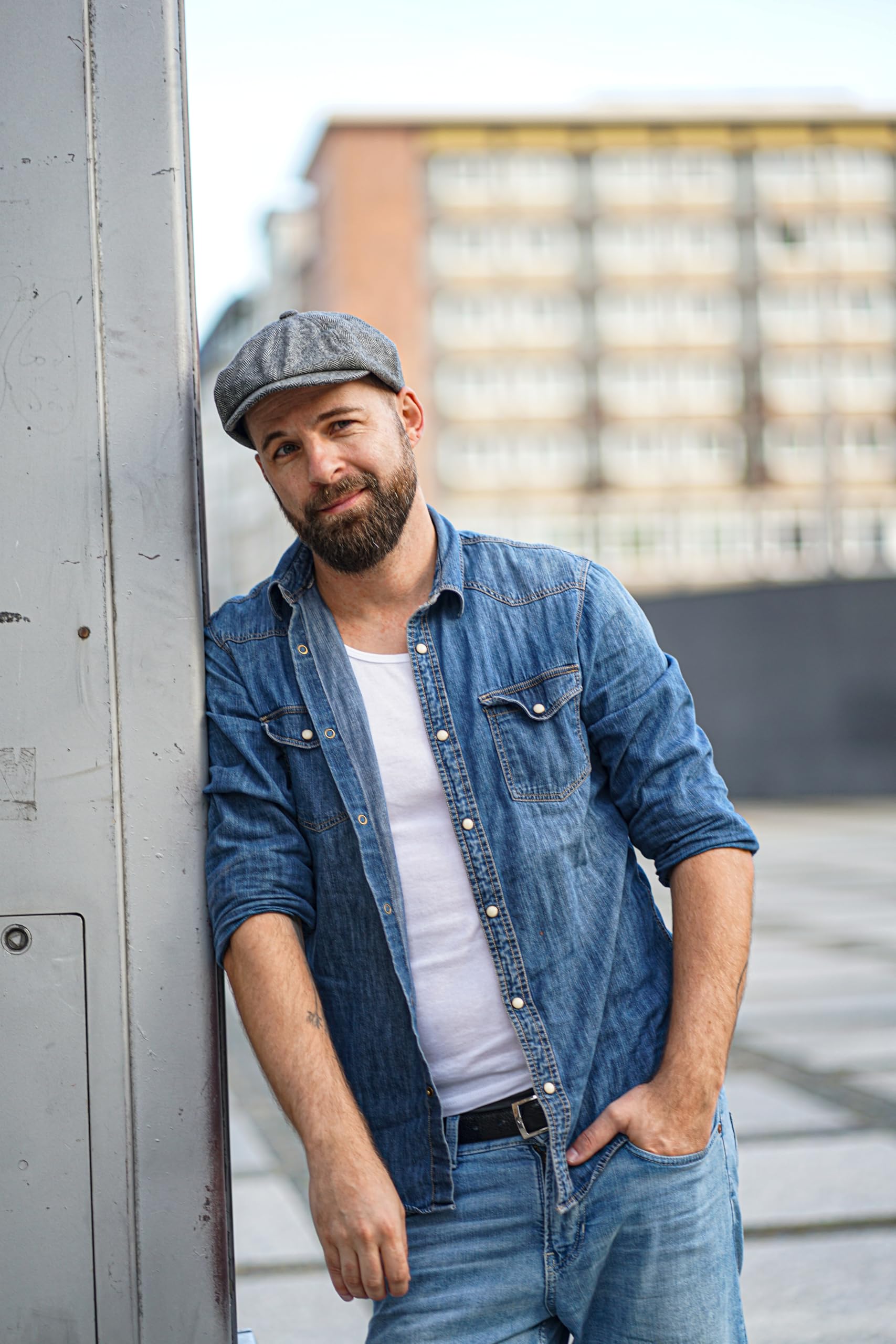 Schiebermütze Herren Schirmmütze Herrenmütze Newsboy Flat Cap Mütze