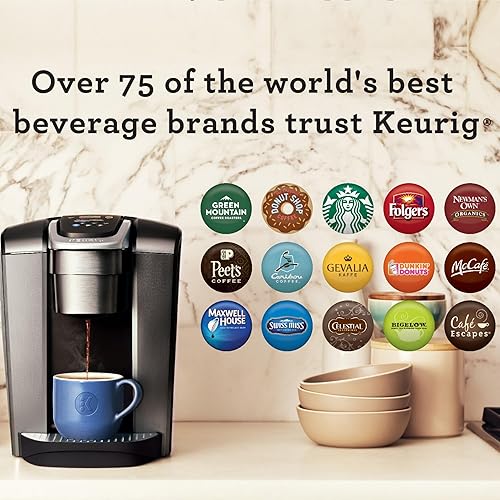 Miniatura 9 de Keurig Cafetera K-Elite cafetera de vainas K-Cup de una sola porción con capacidad de café helado pizarra cepillada