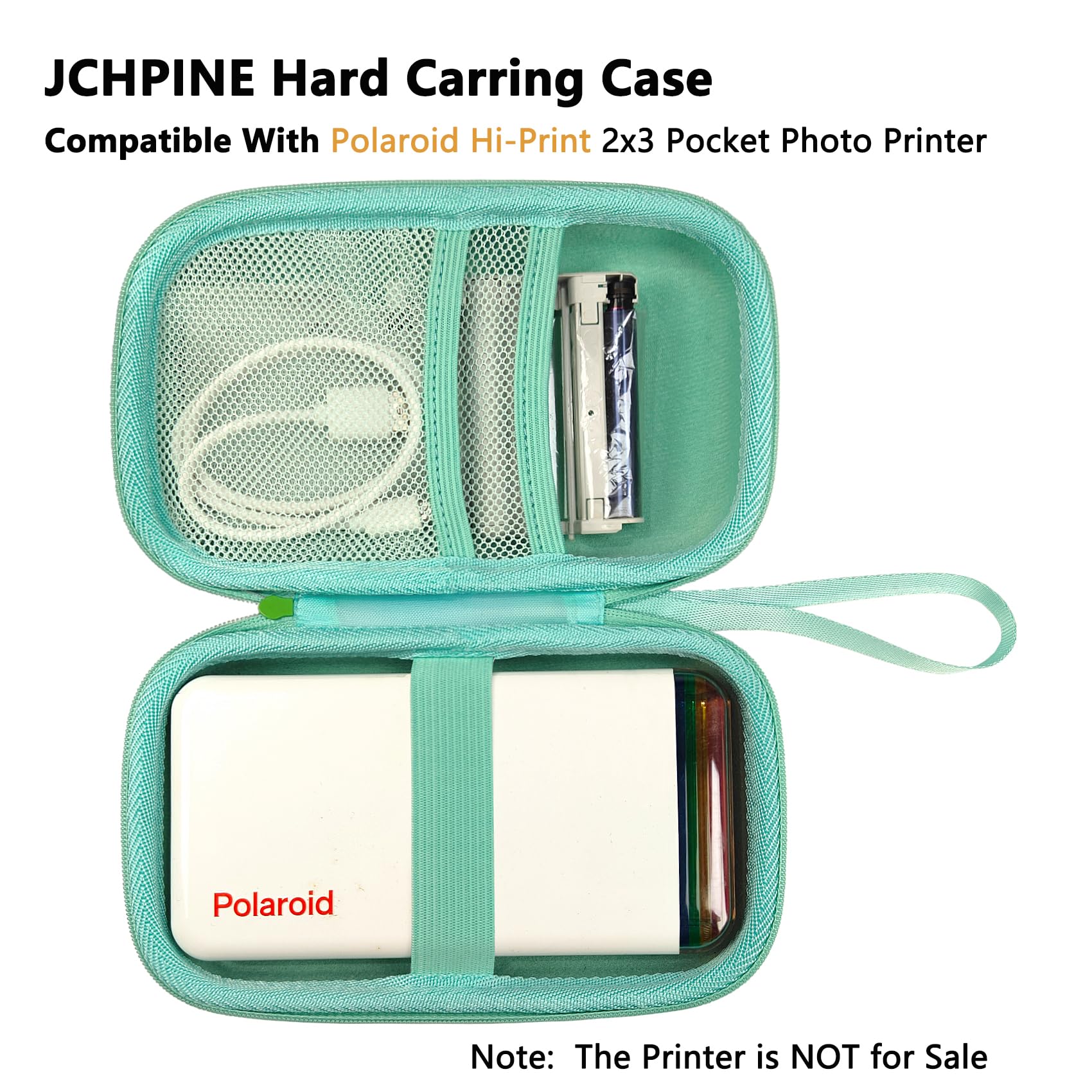 JCHPINE Hard Carrying Case for Polaroid Hi-Print 9046 Bluetooth Connected 2x3 Pocket Photo Printer, Travel Case Storage for Hi-Print and 2x3 Paper Cartridge (Multicolor)
