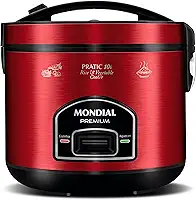 Panela Elétrica de Arroz, Mondial, Vermelho/Inox, 700W, 220V - PE-46-10X