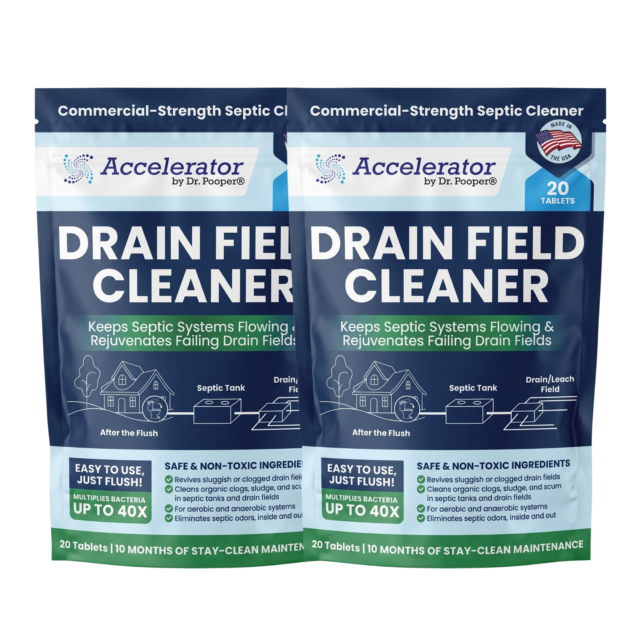 Dr. Pooper 2-pack drain field cleaner tablets