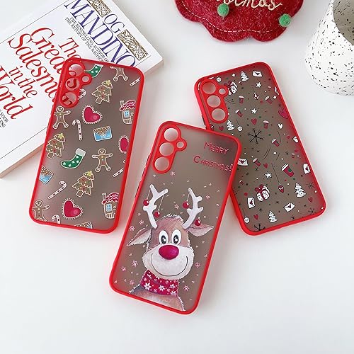 Miniatura 2 de ZTOFERA Funda de Navidad para Samsung Galaxy A54 5G, bonito diseño de Feliz Navidad, regalo de silicona translúcida de policarbonato duro + TPU