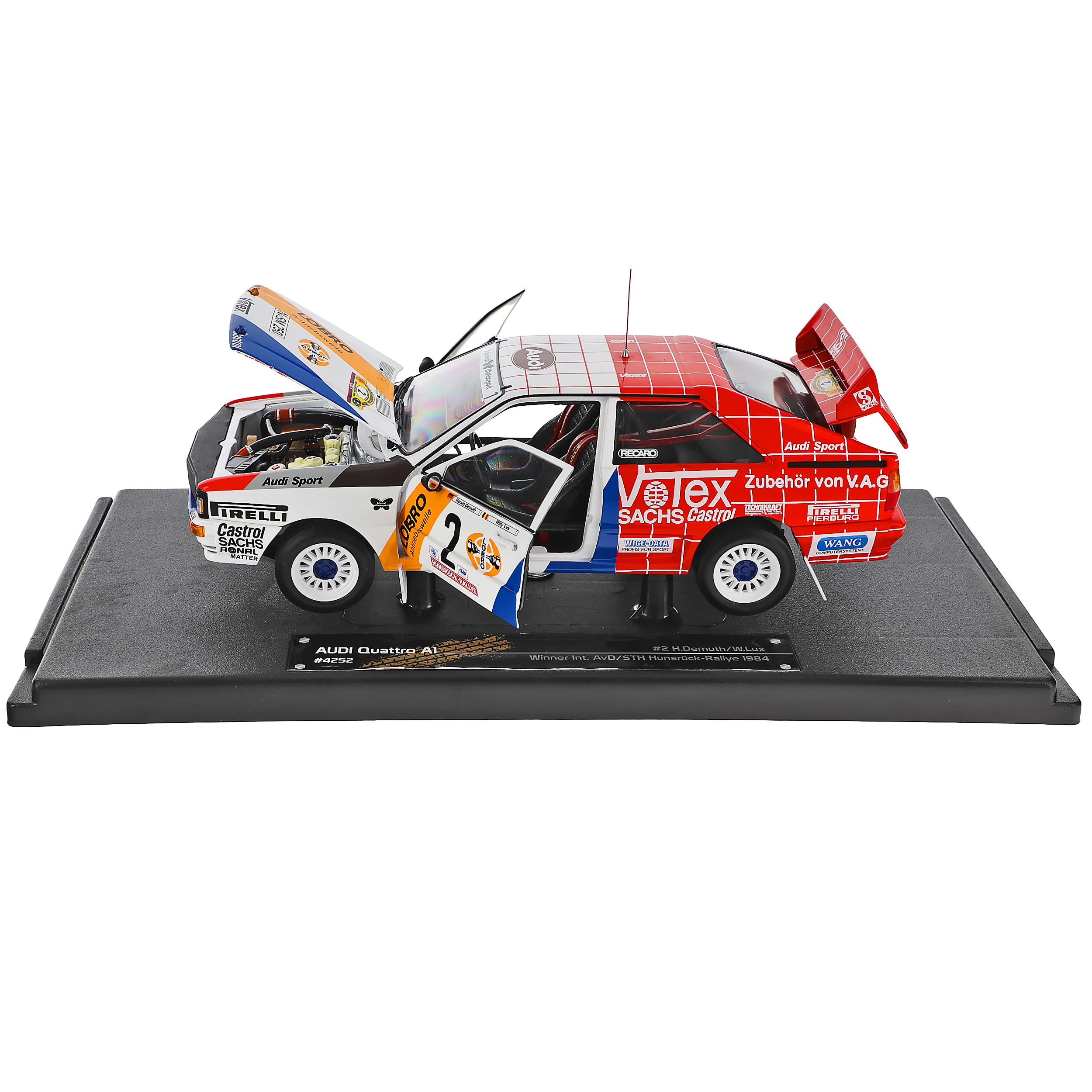 Generisch A*U*D*I Quattro A1 Demuth Lux Gewinner Rallye Hunsrück Deutschland 1984 1/18 Sun Star Modell Auto