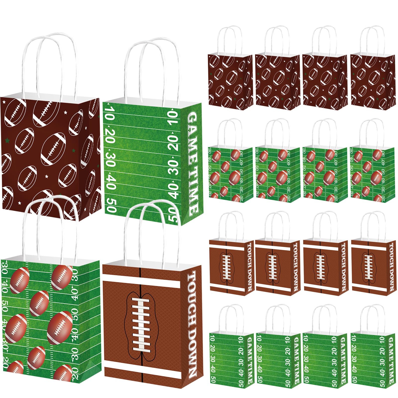 Qpout Football Goodie Bags 12 Pack, Football Snack Bags for Team, Football Gift Treat Candy Party Favors Bag, Ideal for Birthday Parties & Sport
