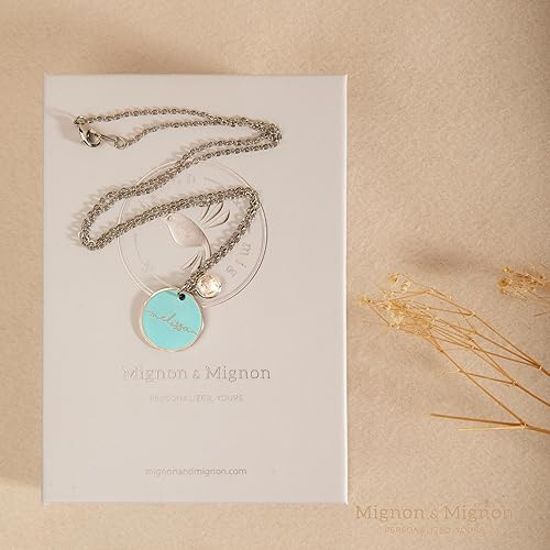 Miniatura 5 de Birthstone Name Necklace Valentines Day Gifts for Kids Best Personalized Jewelry for Women Handmade Mom Gemstone Pendant Initial Anniversary