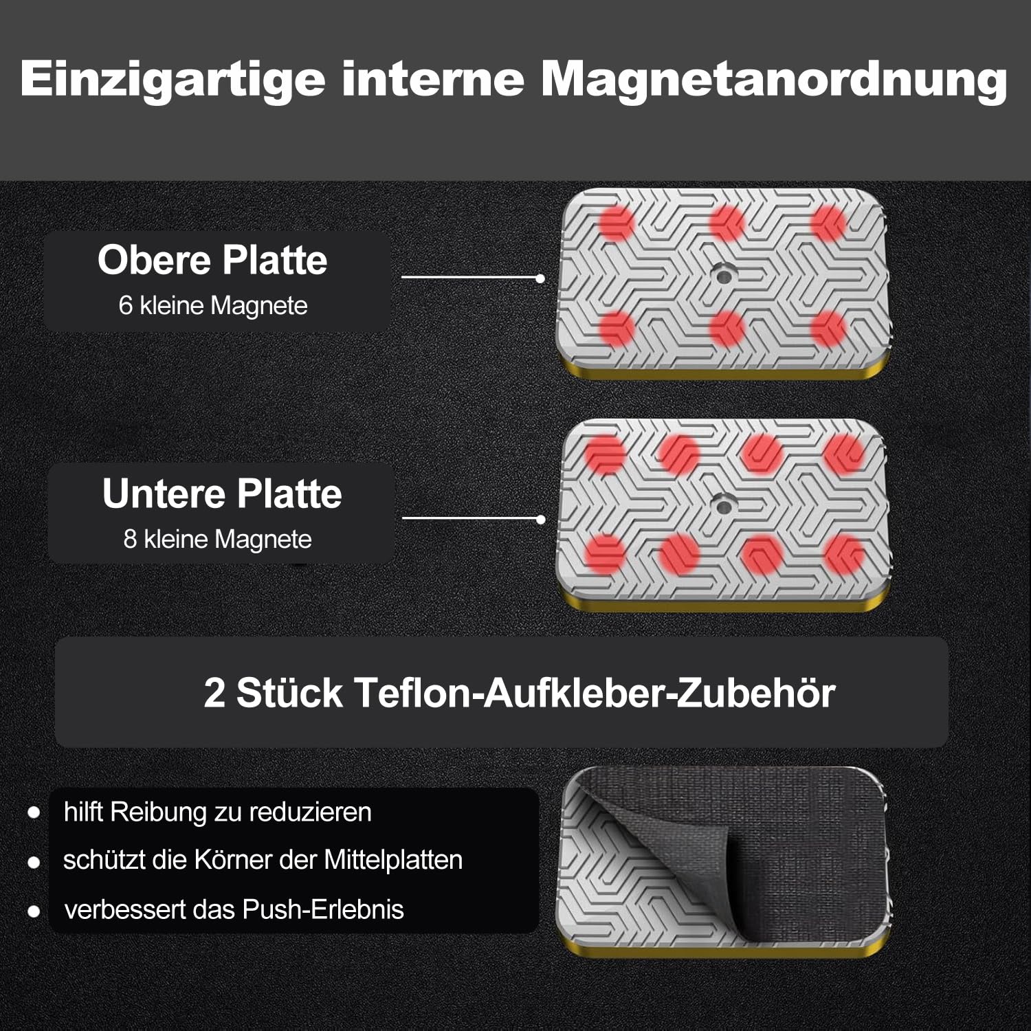 Vitoki Metall-Fidget-Slider für Erwachsene, magnetisches Fidget-Spielzeug mit All-Slide zur Linderung von Angstzuständen,ADHS/ADS/Autismus, EDC Fidget Magnet Toys für den Schreibtisch im Büro
