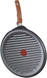 Grill Redondo Rochedo Natural Stone 30cm, Cinza com Efeito Pedra, Antiaderente Minerium, Alumínio de Alta Espessura 2mm, Thermo-Sinal e Cozimento Homogêneo