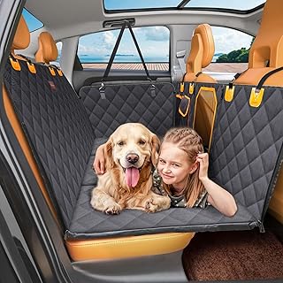 Manificent Back Seat Extender for Dogs, Hard Bottom Dog Car Seat Cover for Back Seat Bed for Car Camping Mattress, Dog Hammock for Car Travel Bed, Non Inflatable Car Bed Mattress for Car SUV Truck