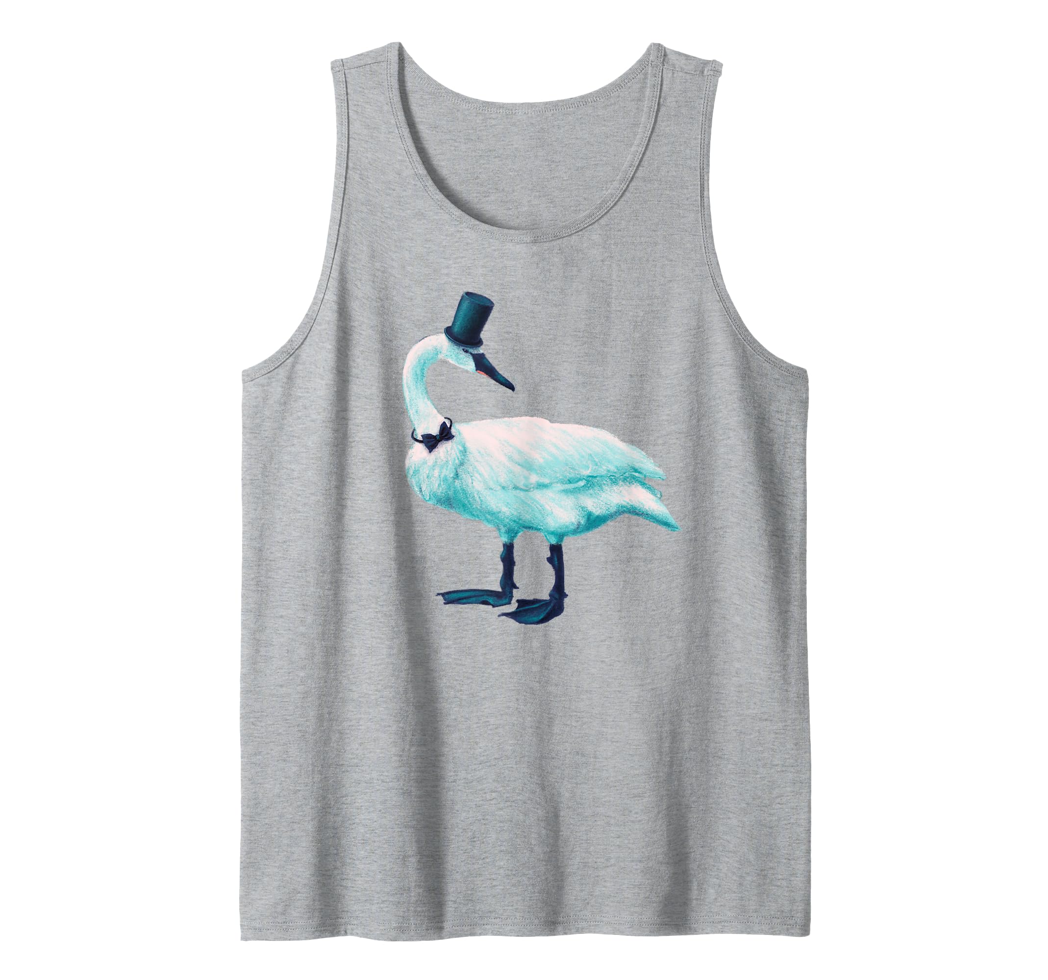 Threadless Boriana Funny Swan With Bowtie & Top Hat Graphic Tank Top