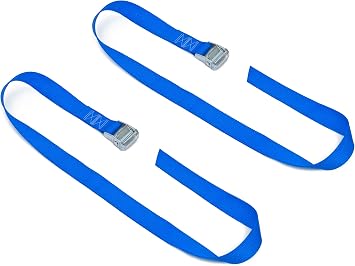PowerTye 1.5 inch x 4ft HD Lashing Strap with Silver Buckle, Orange 2-Pack