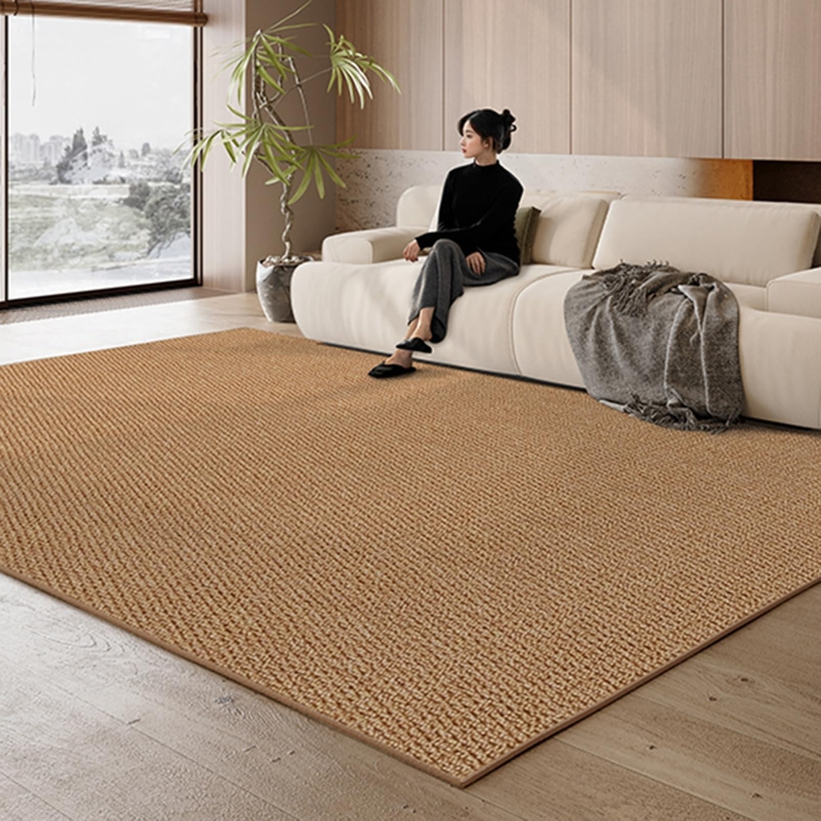 Amazon｜MeipingQu ラグ カーペット 綿麻 モダン 北欧風 ホット 