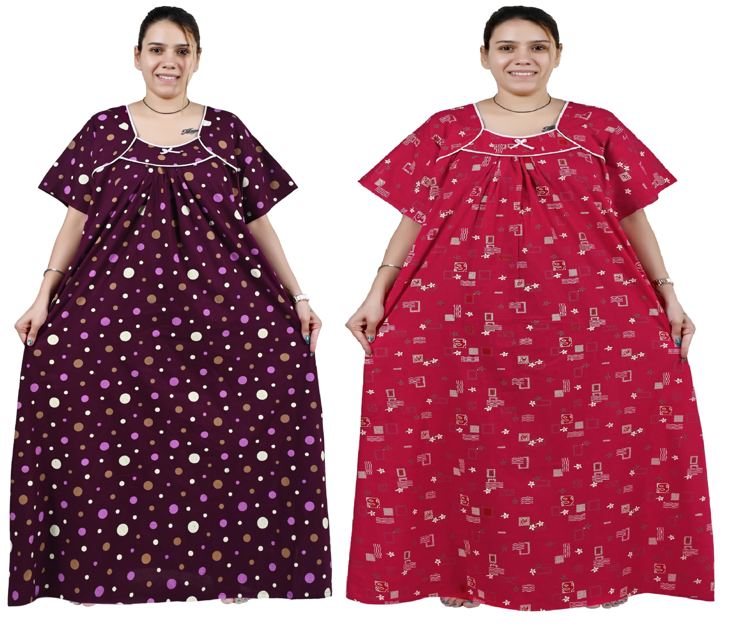 upper collection Women Cotton Plus Size Nighty Maxi 5XL to 10XL (Combo Pack of 2)-picture-45