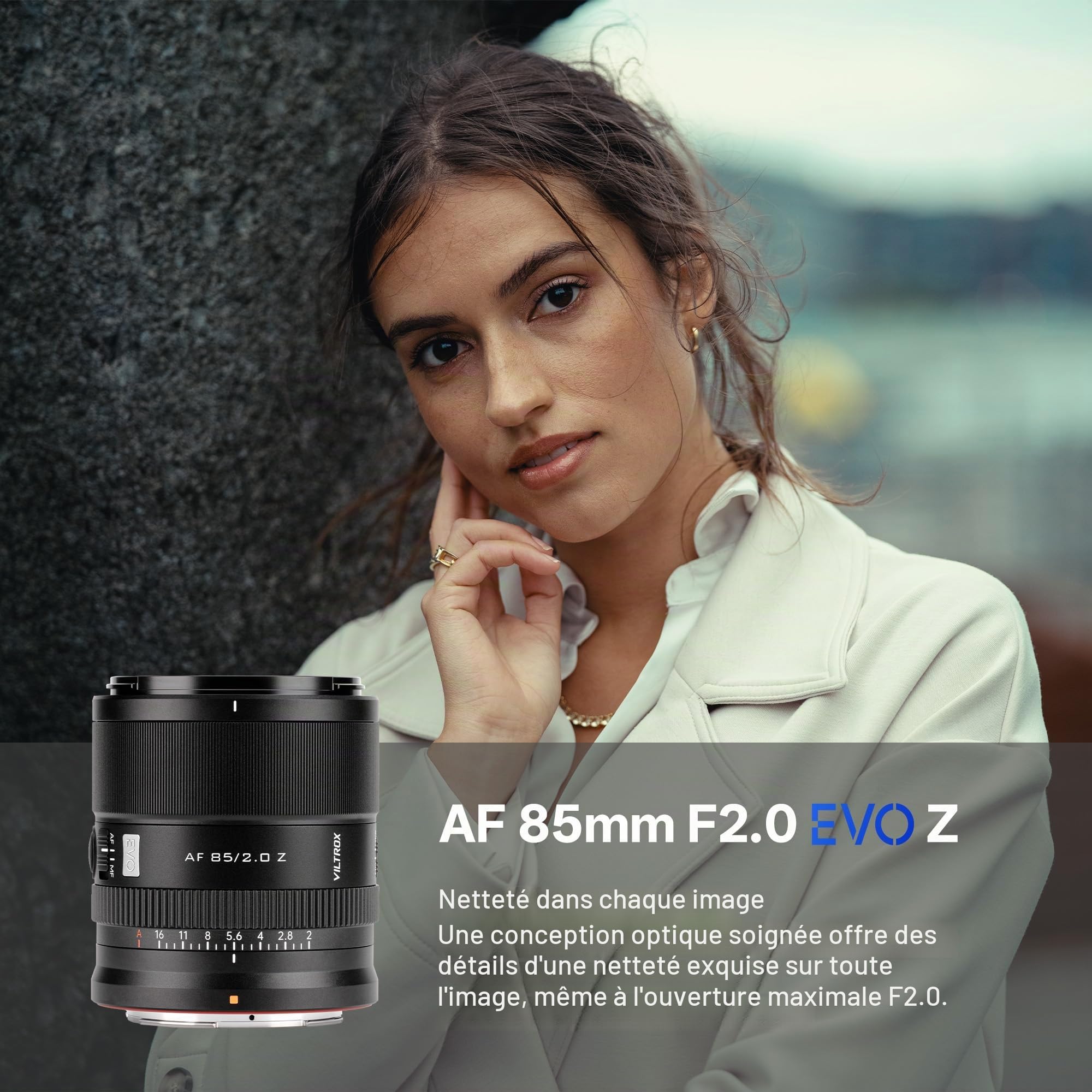 VILTROX 85mm f/2.0 Evo Z Objectif, 85mm F2.0 Autofocus Plein Format Lumineux Objectif Compatible avec Les Appareils Photo Nikon Z-Mount Z5, Z50, Z50II, Z6, Z6II, Z7, Z7II, ZFC, Z30, Z9, Z8, ZF, Z6III