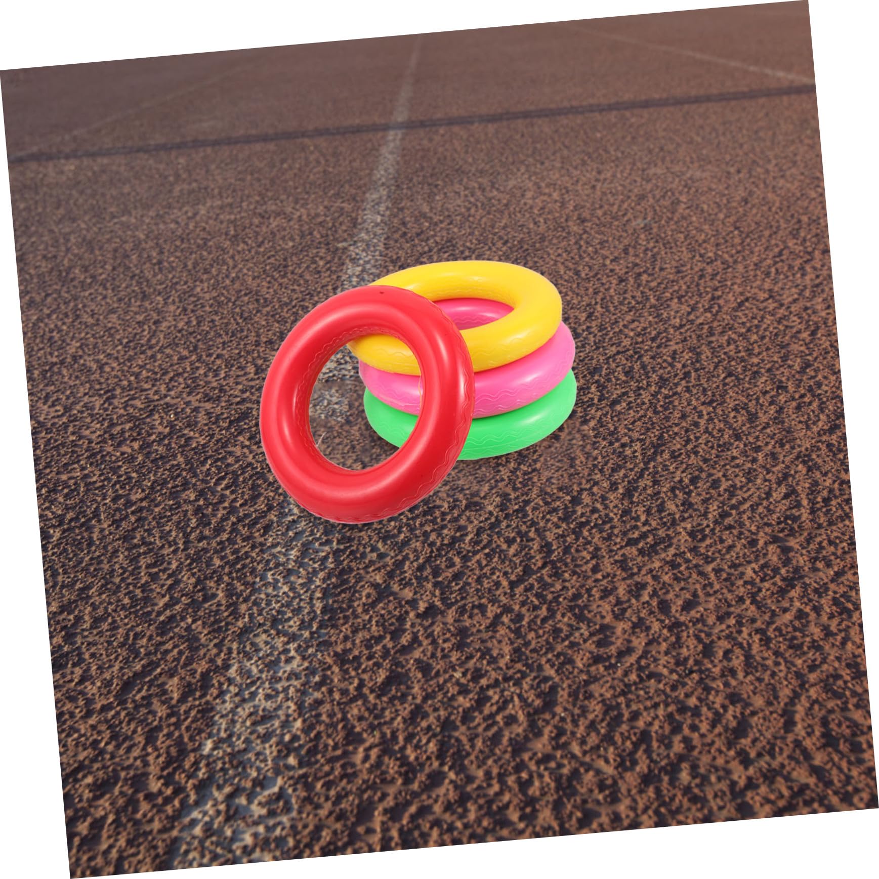 SOIMISS Anneaux de Lancer Jeu de Relais Amusant Antidérapants en Latex 4 Pièces pour Garçon et Filles École Primaire et Secondaire pour Fêtes de Carnaval et Jeux Extérieurs