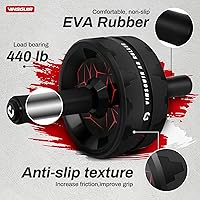 Vista 4 de VINSGUIR Ab Roller Wheel, Abs & Core Workout Equipment for Home Gym with Knee Pad Accessories, Abdominal Wheel for Full-body Strength Training