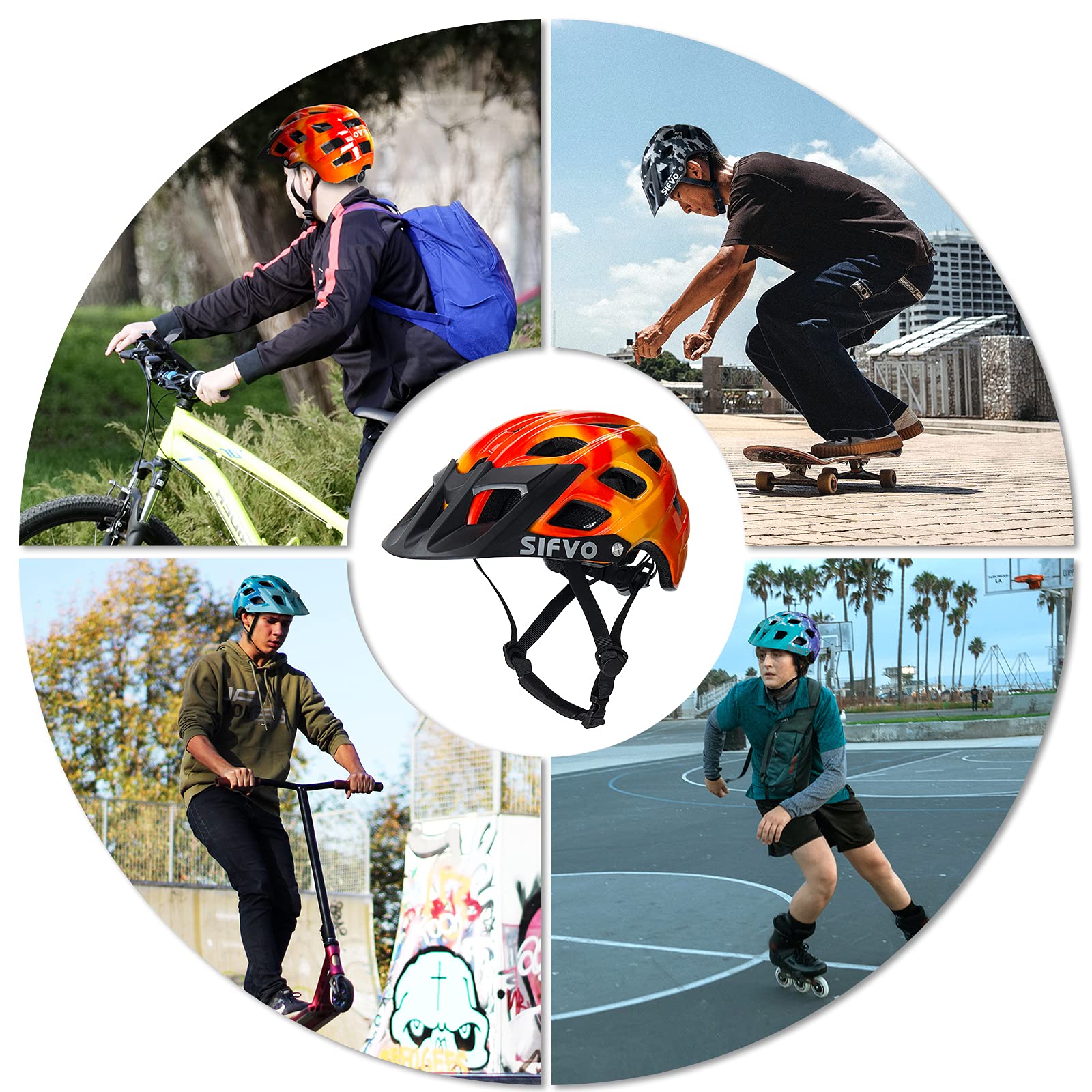 SIFVO Casque Velo Enfant Casque Vélo pour Enfants Garçons et Filles 8+ Ans, Casques de Vélo Enfants Casque Vélo Enfant avec Visière Amovible, 52-58cm