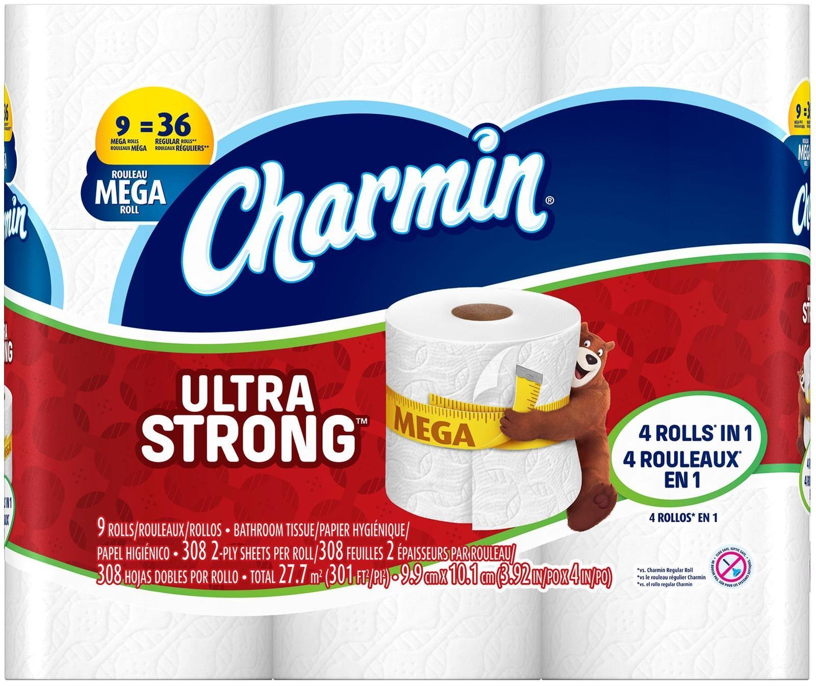 Charmin Ultra Strong Toilet Paper - Mega Roll - 9 Pack