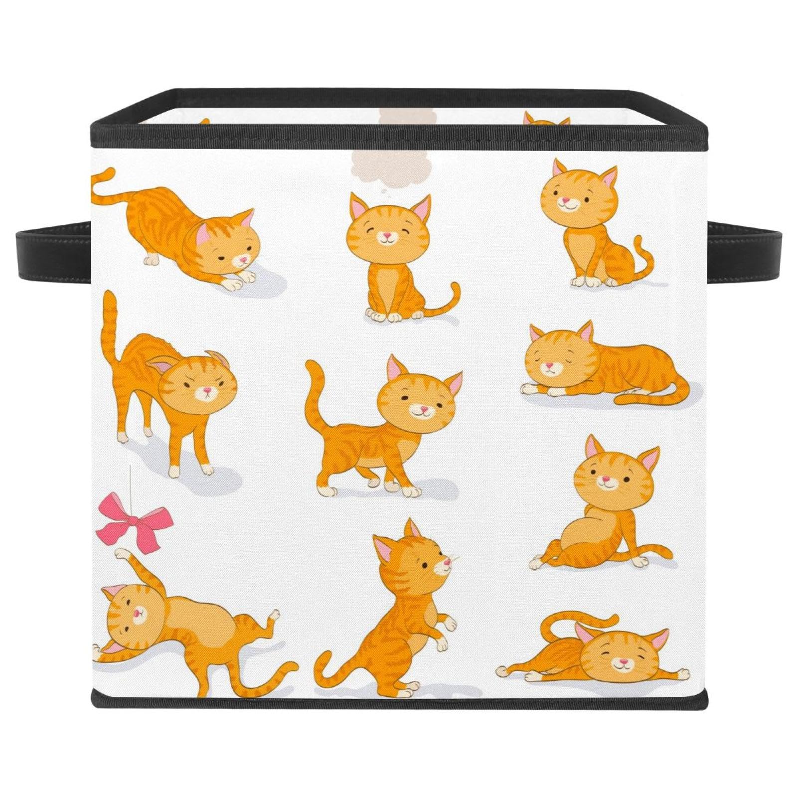 Cube de rangement pliable chat pour organiser les jouets du salon