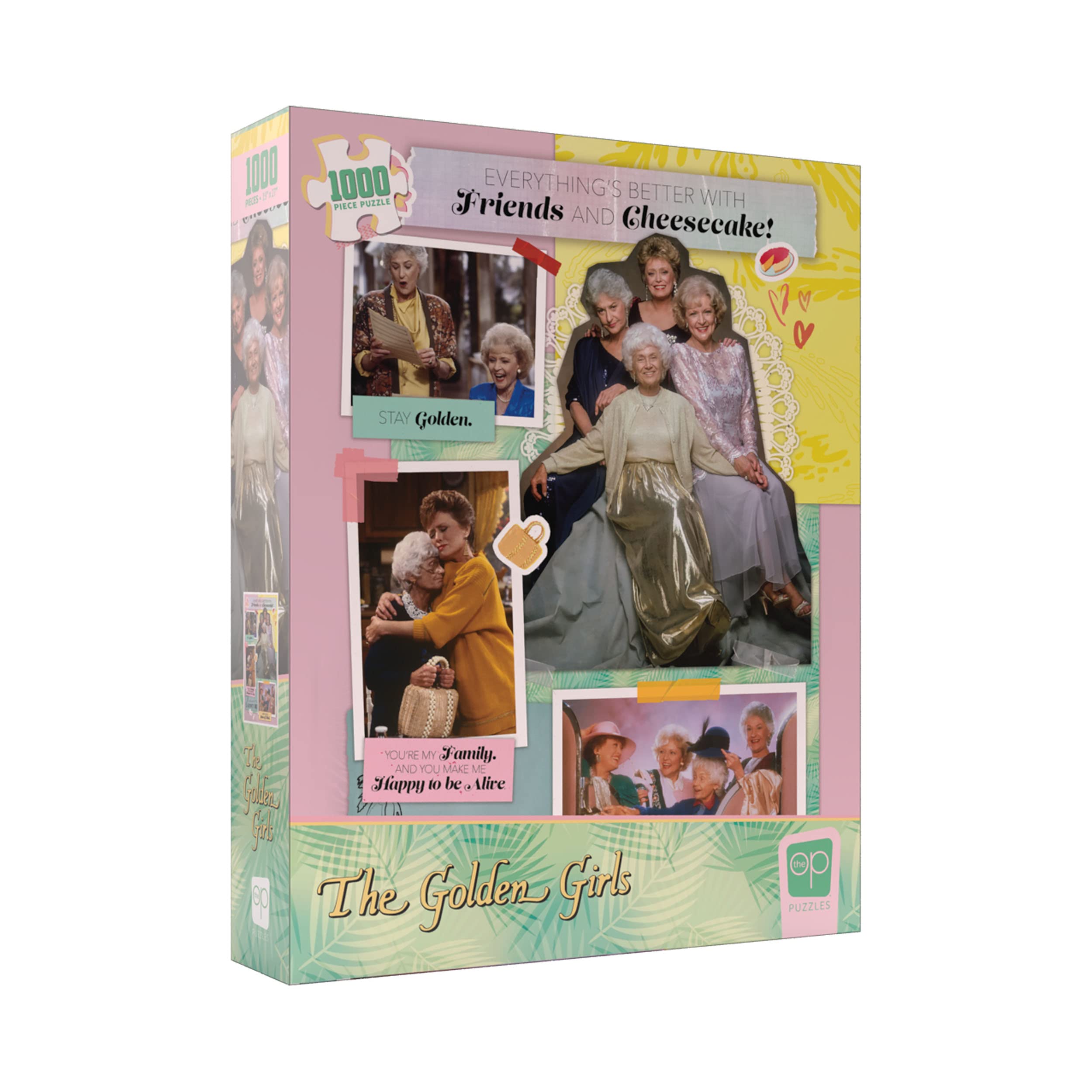 The Golden Girls “Everything’s Better with Friends and Cheesecake” 1000 Piece Jigsaw Puzzle | Collectible Puzzle Featuring Blanche, Dorothy, Sophia, Rose | Officially Licensed Golden Girls Merchandise