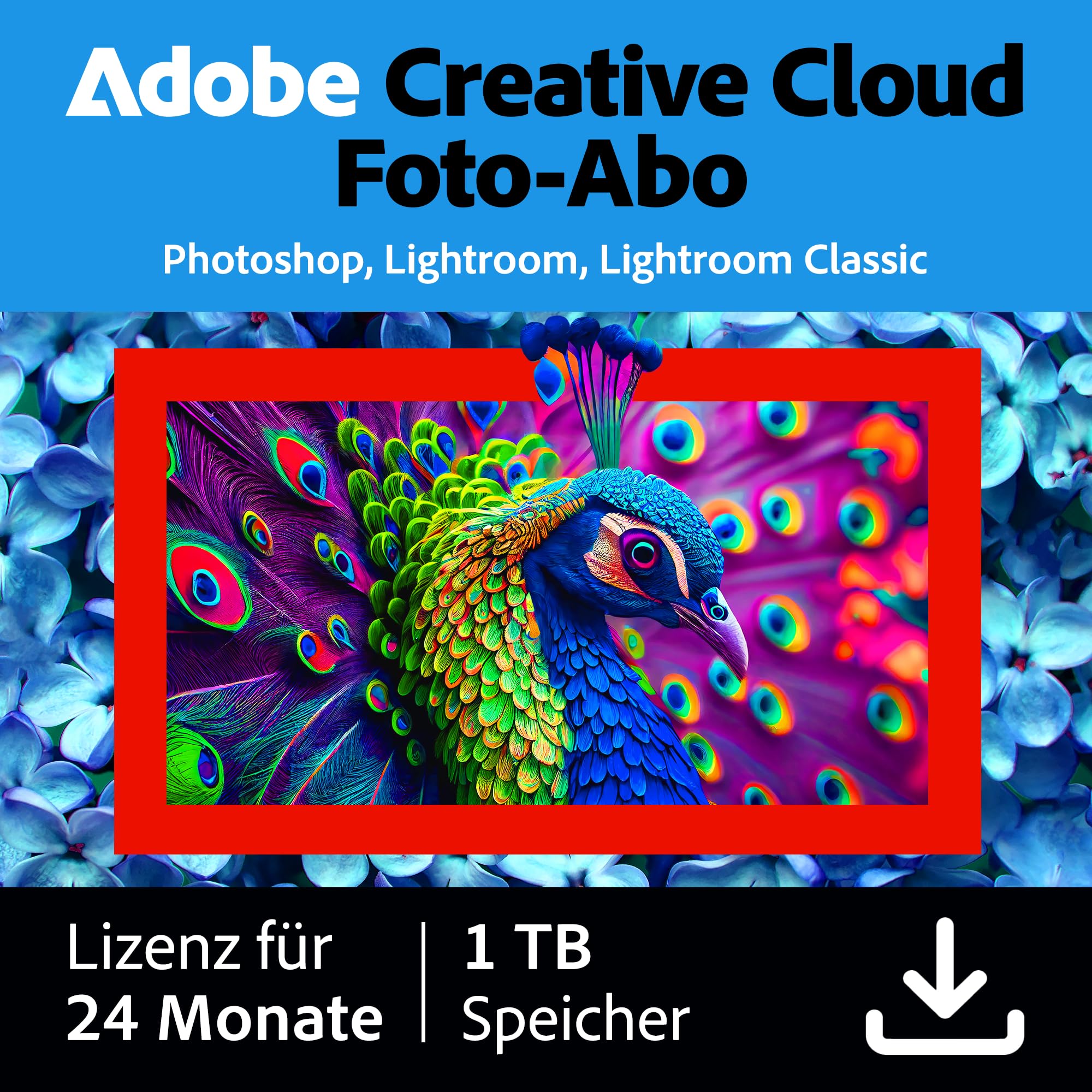 Adobe Creative Cloud Foto-Abo 1TB, inkl. Lightroom & Photoshop , KI-gestützter Foto-Editor | 12+12 Monate Amazon Exklusiv | Aktivierungscode per Email