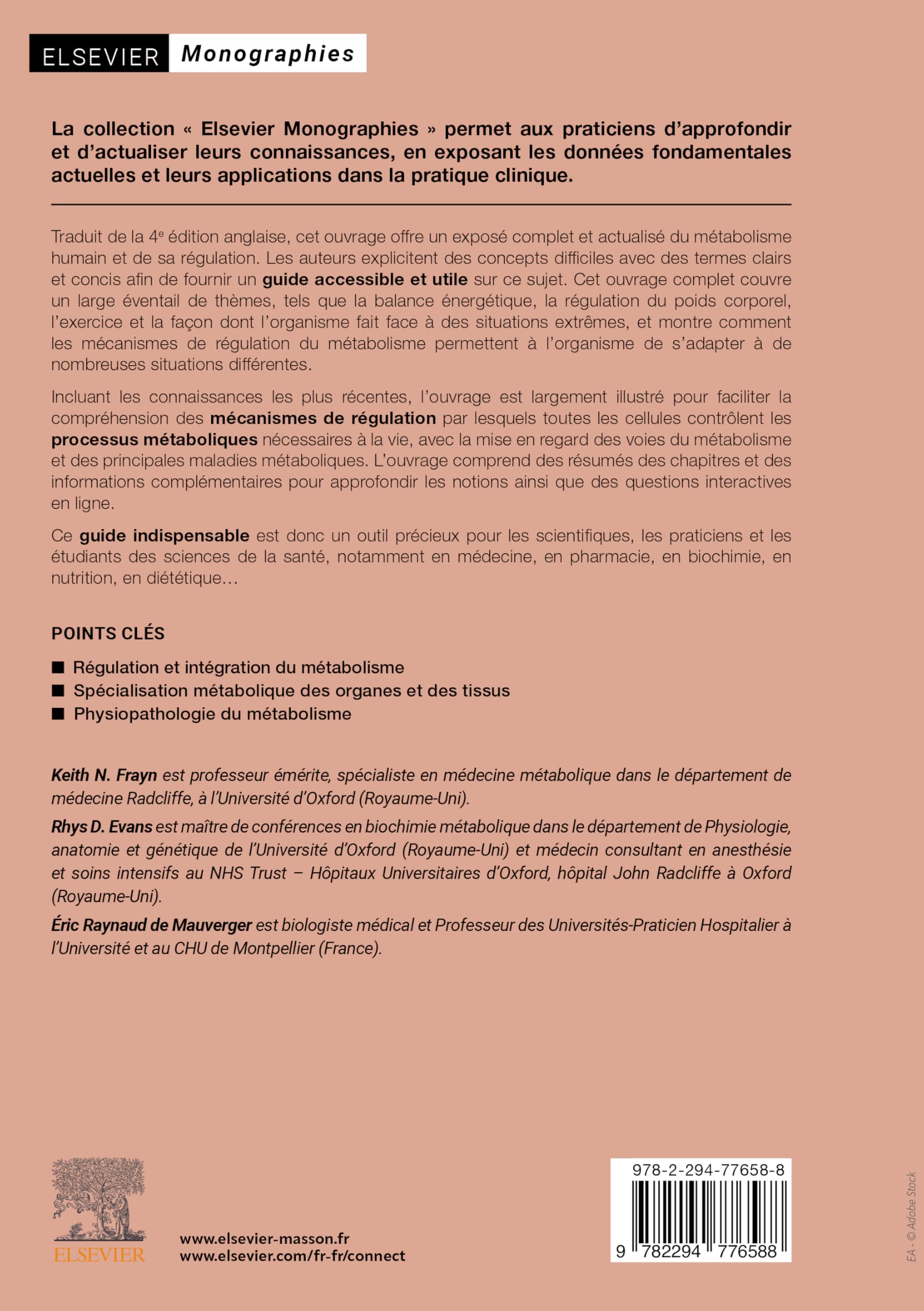 Le Métabolisme humain et sa régulation