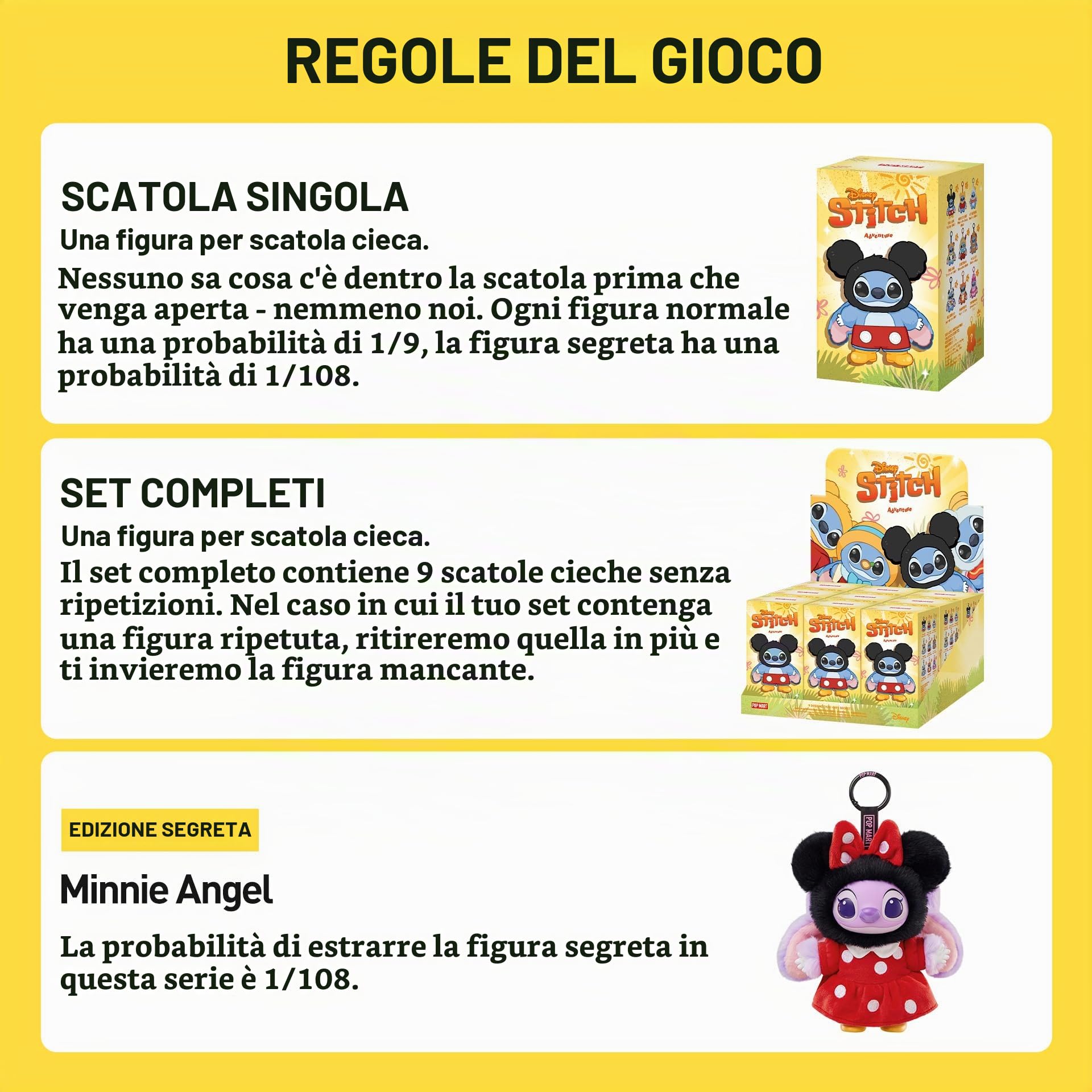 POP MART Stitch Adventure Series, portachiavi Blind Box – Peluche in vinile, ciondolo per borsa, da collezione, per le feste e i compleanni di bambini e adulti, scatola singola