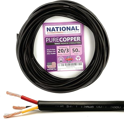 Miniatura 65 de Cable de alambre y cable nacional – Alambre de cobre premium de 12 AWG de 2 conductores, 50 pies, trenzado Fabricado en EE. UU., chaqueta flexible