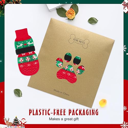 Miniatura 33 de BEAUTYZOO 6 calcetines para perros para evitar lamer las patas, zapatos antideslizantes para suelos de madera dura en pavimentos calientes, botas