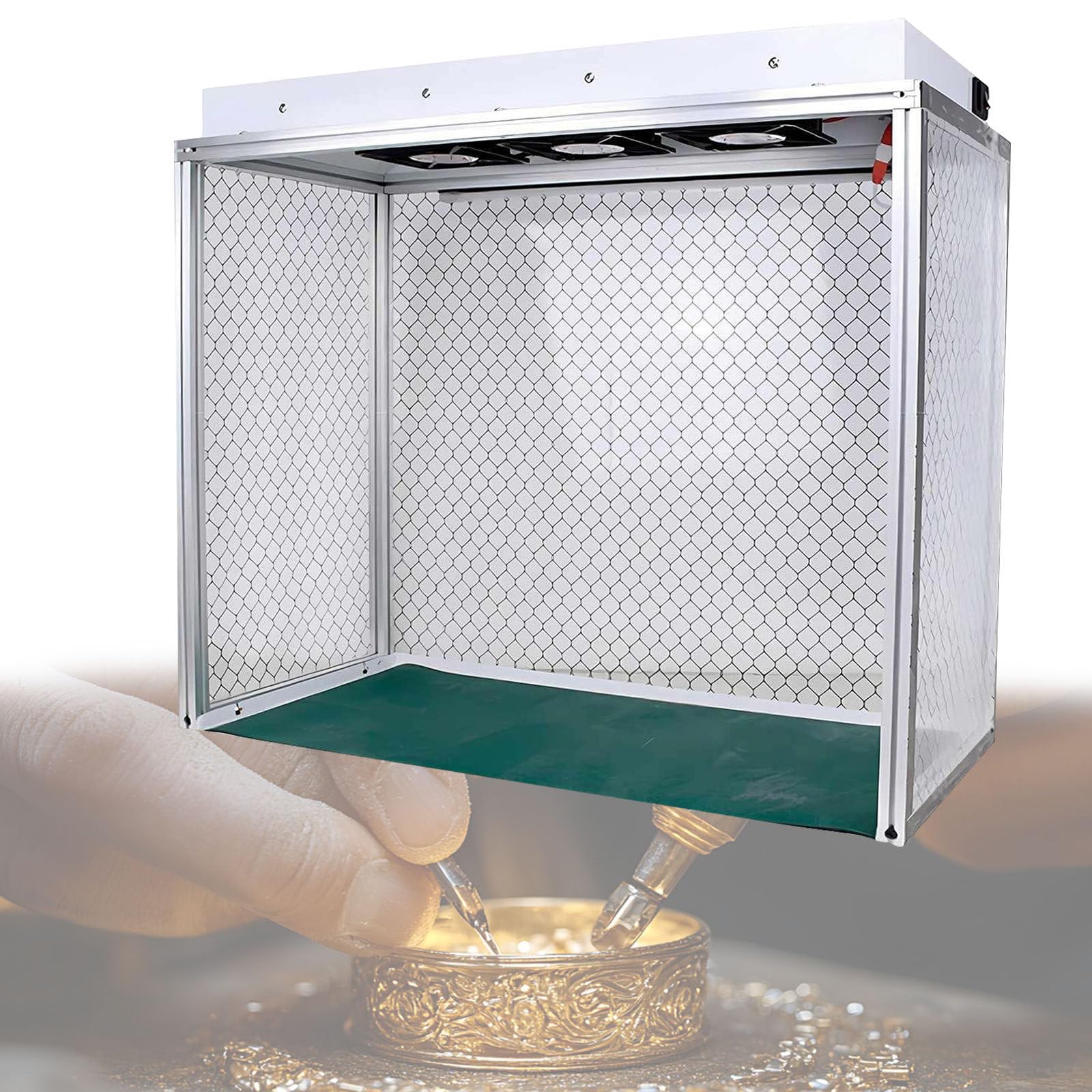 Cabina de Flujo laminar Vertical,Banco De Flujo De Aire Limpio con Tres Ventiladores,Filtro Hepa,Mesa De Trabajo De Flujo Laminar Vertical Libre De Polvo 110V
