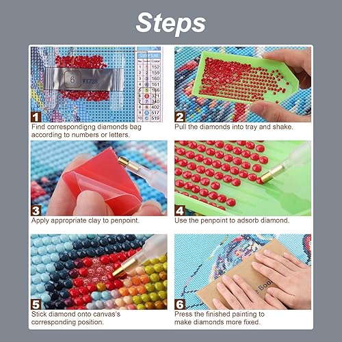 Miniatura 6 de Stalente Kits de pintura de diamantes para adultos, margaritas 5D DIY kits de arte de diamantes para principiantes, pintura de diamante redonda de