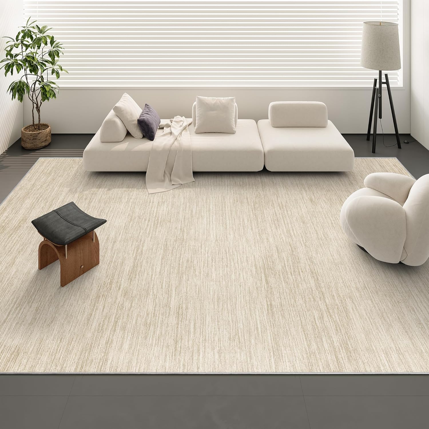 Valenrug Washable Rugs 8x10 - Non Slip 8x10 Area Rugs for Living Room, Stain Resistant Area Rugs for Bedroom, Foldable Machine Washable Area Rug(8'x10', Beige) 09-beige 8' x 10' (Rectangular)