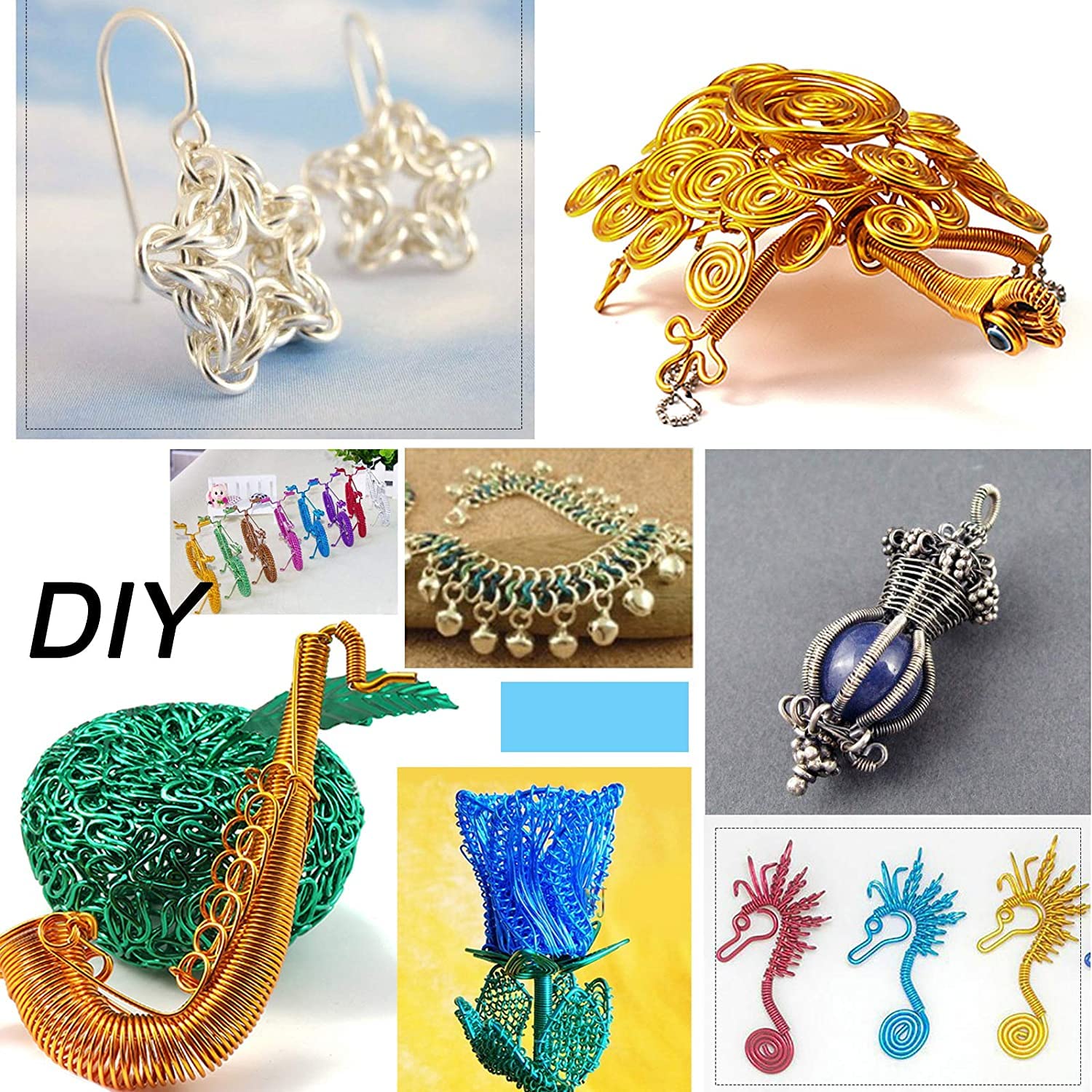 Filo in alluminio argentato per fai da te (15 m) – Filo flessibile e flessibile 3 mm –Strato esterno in plastica- Filo per anelli, gioielli, sculture fai da te, modellazione scheletrica