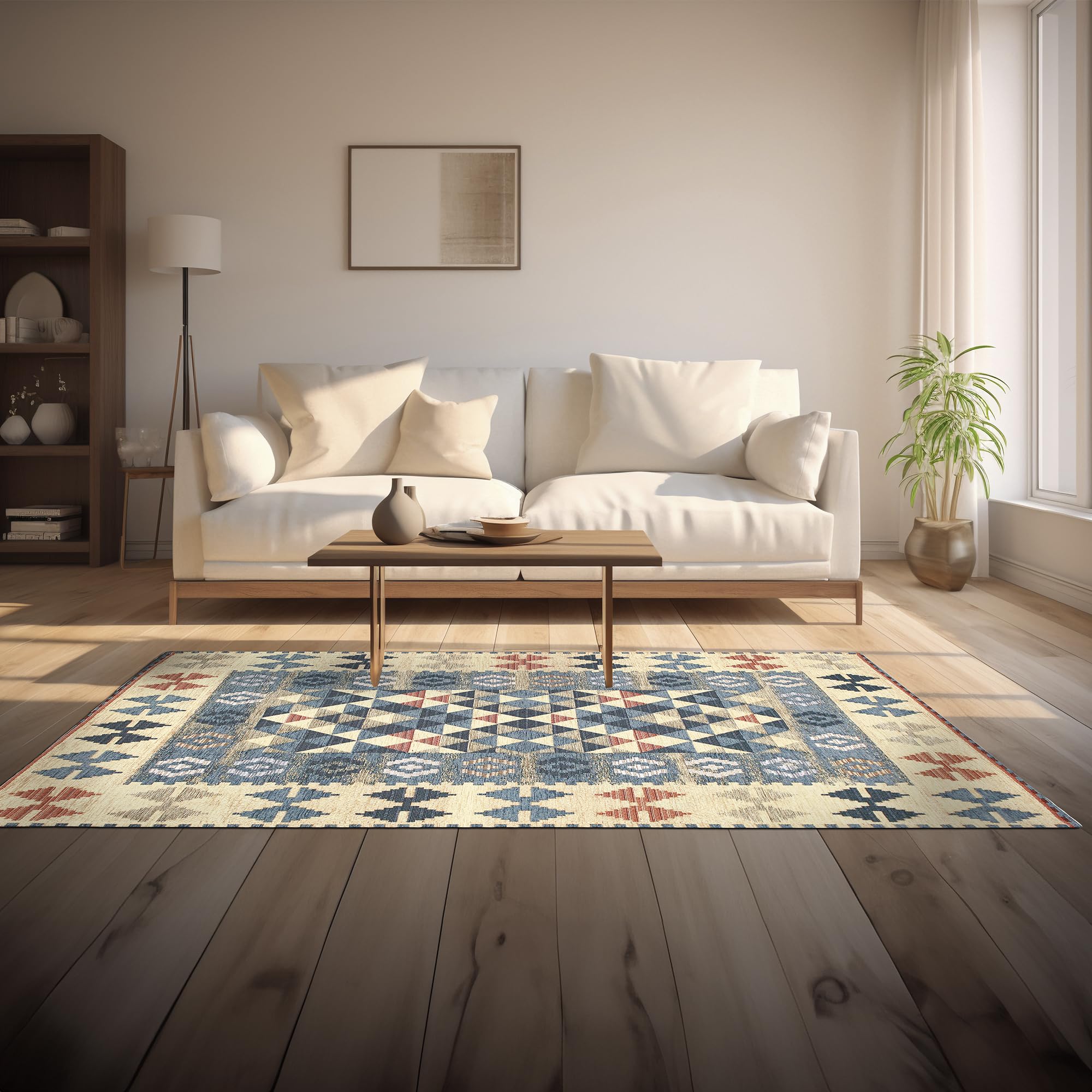 Floori Tappeto Kilim Arredo Classico Moderno Orientale Geometrico Colori Moderni Arredo Salotto Camera Passatoia Cucina Con Antiscivolo Made in Italy (Verde Cenere, 160x240 cm)