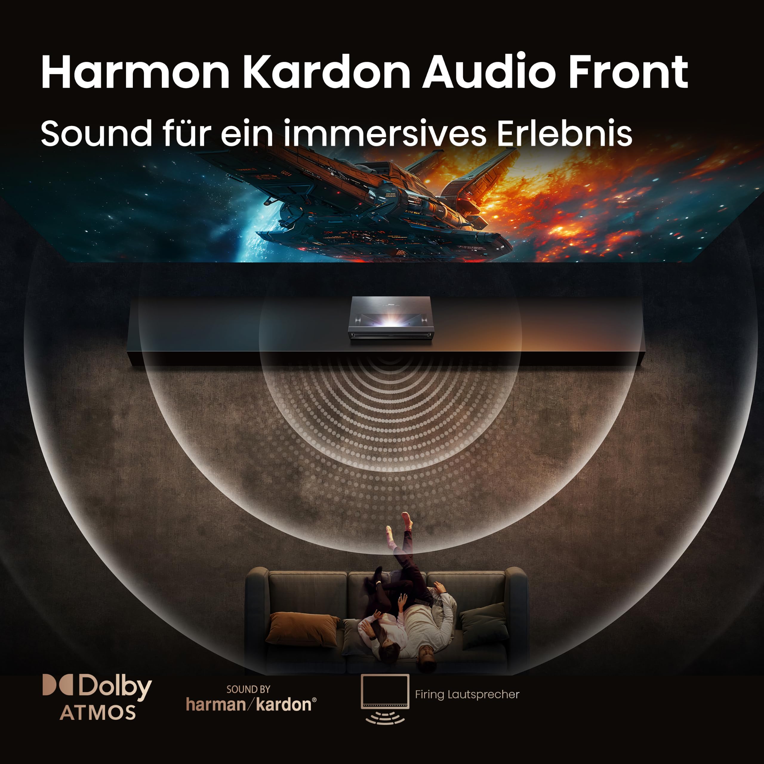 Hisense PX3-PRO 4K Smart Laser Projektor/Ultrakurzdistanzbeamer/ 80''-150‘‘ Projektionsgröße/Hisense LPU Technologie/Dolby Vision.Atmos/Xbox-Zertifiziert/ 3000 ANSI Lumen/Erweitertes Farbspektrum