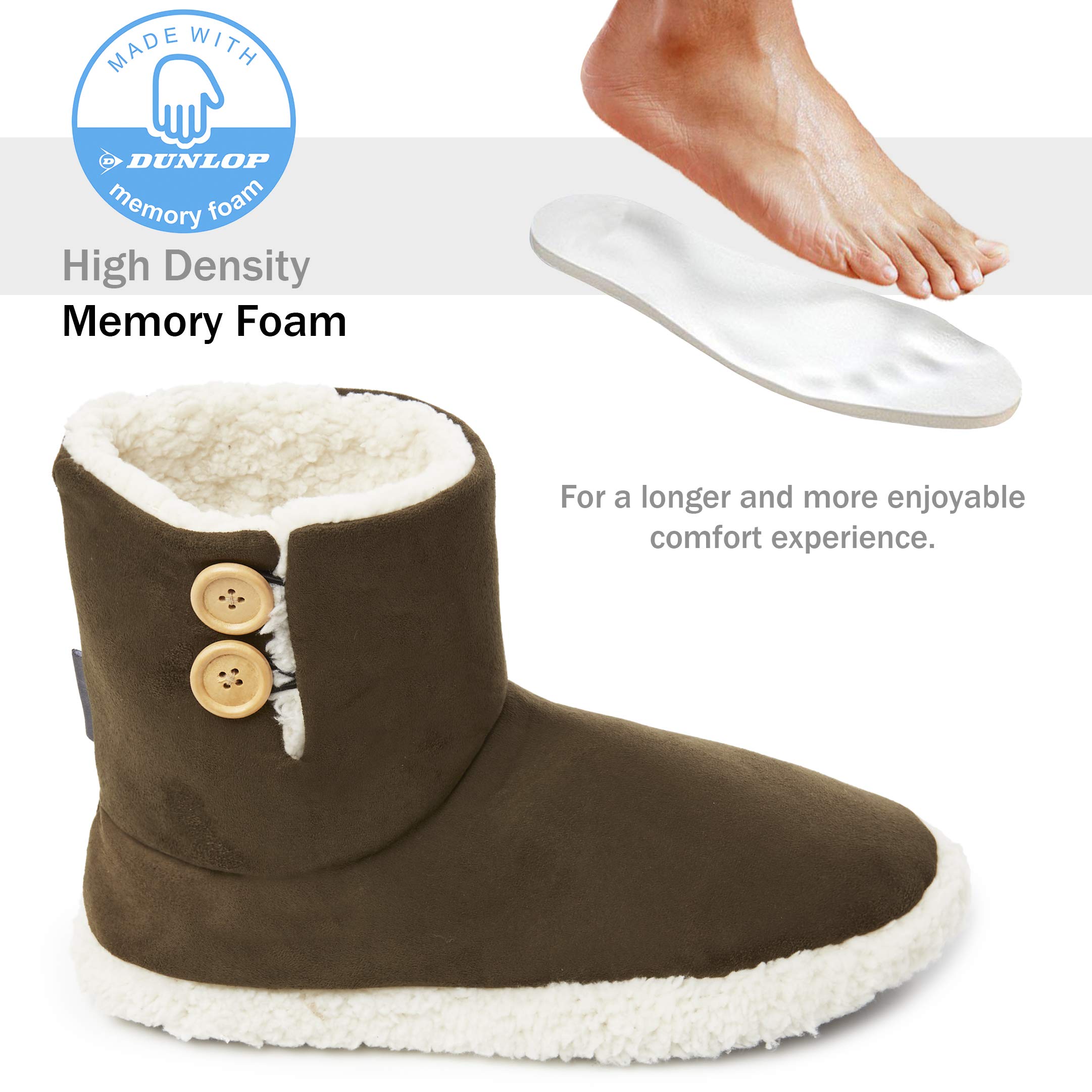 DUNLOP Pantofole Uomo a Stivaletto Invernali Peluche da Casa Ciabatte Memory Foam Antiscivolo 41-46