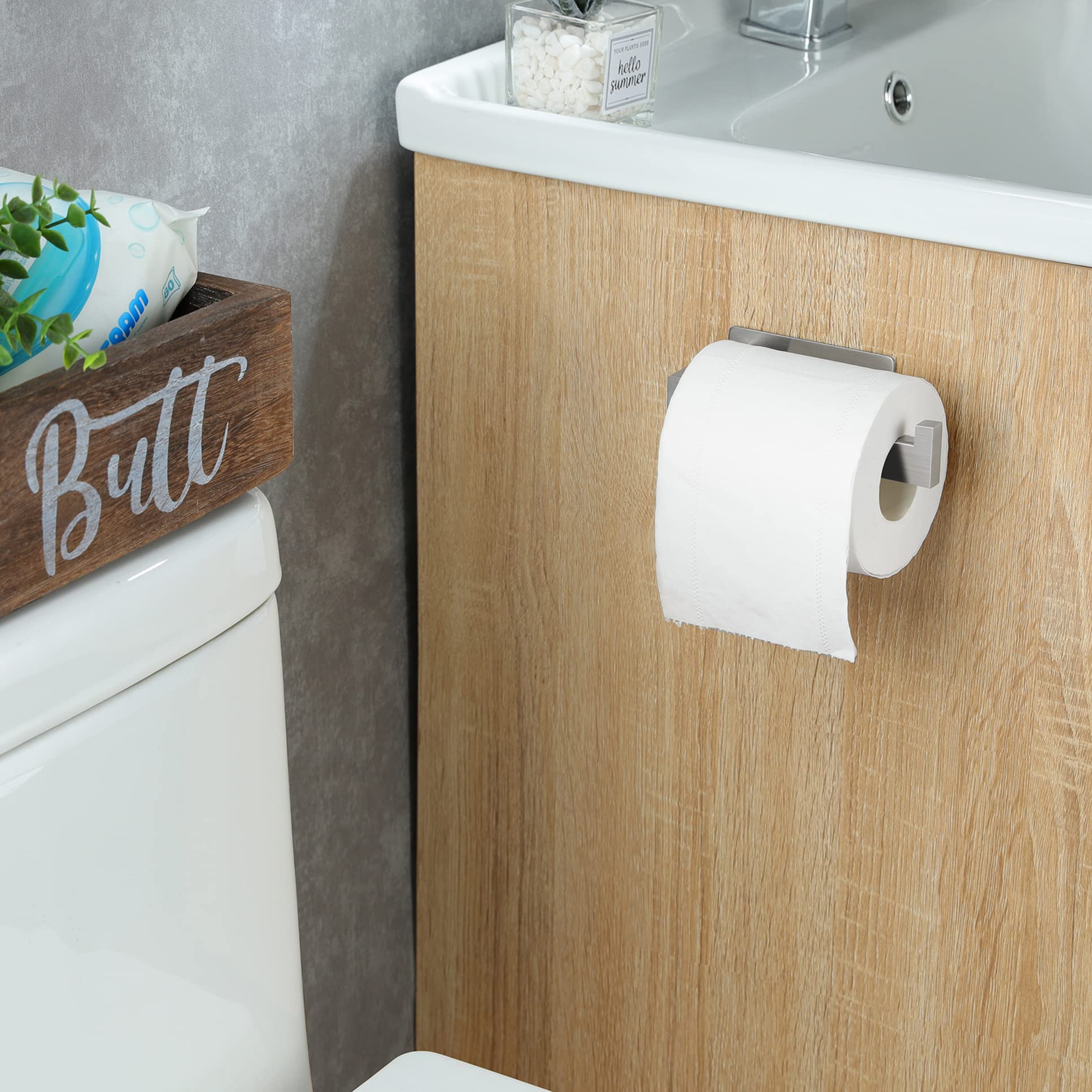 Porta Carta Igienica, ® Acciaio Inox Autoadesivo per Bagno, Cucina E