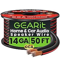 Vista 22 de GEARit Cable de altavoz calibre 14, cable de altavoz de 100 pies para audio de automóvil, cine en casa, CCA (negro)