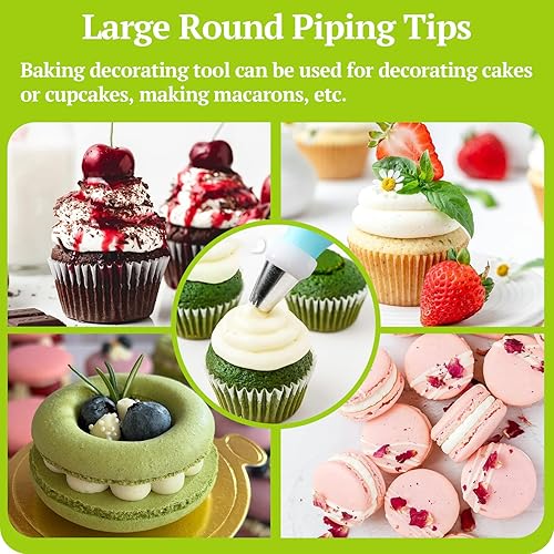 Miniatura 4 de Suuker 5 puntas redondas para decoración de pasteles, puntas de glaseado para cupcakes, pasteles, galletas y decoración (1A 2A 803 R16L R18L)