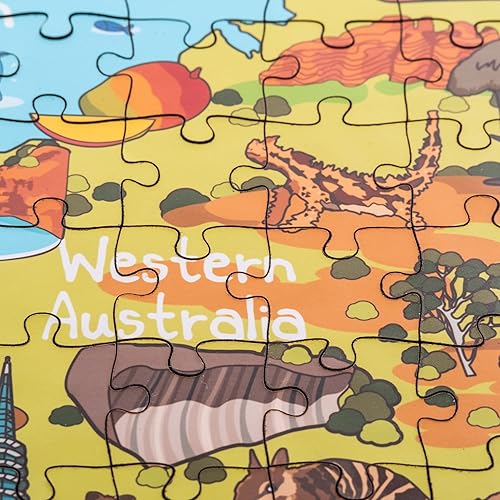 Miniatura 4 de Rompecabezas de madera con mapa de Australia de 152 piezas, 15 x 10 pulgadas