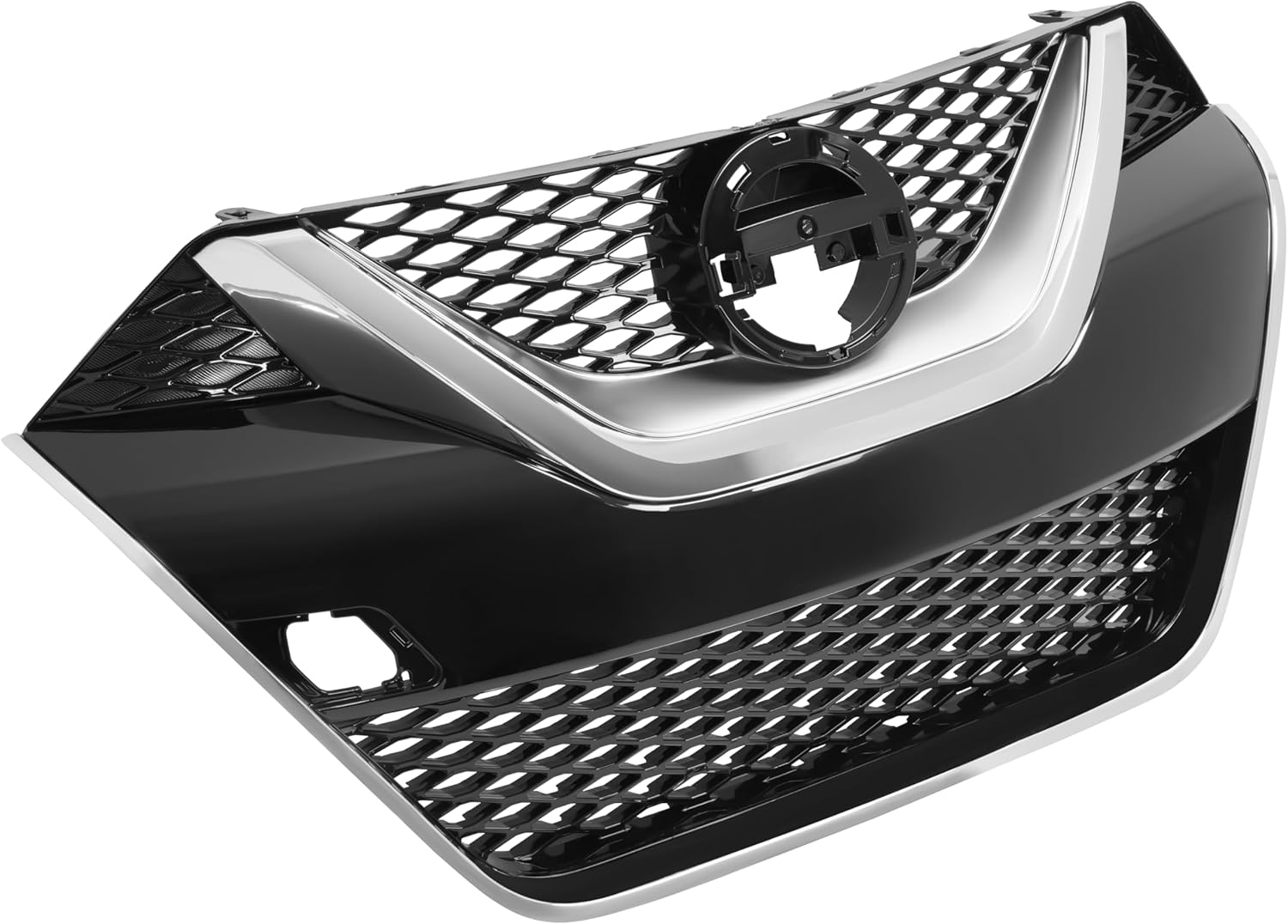 HECASA Front Bumper Grille Compatible with 2016-2018 Nissan Maxima 623104RA0A Grill Plastic (ABS) Painted+Chrome Black+Silvery, NI1200284