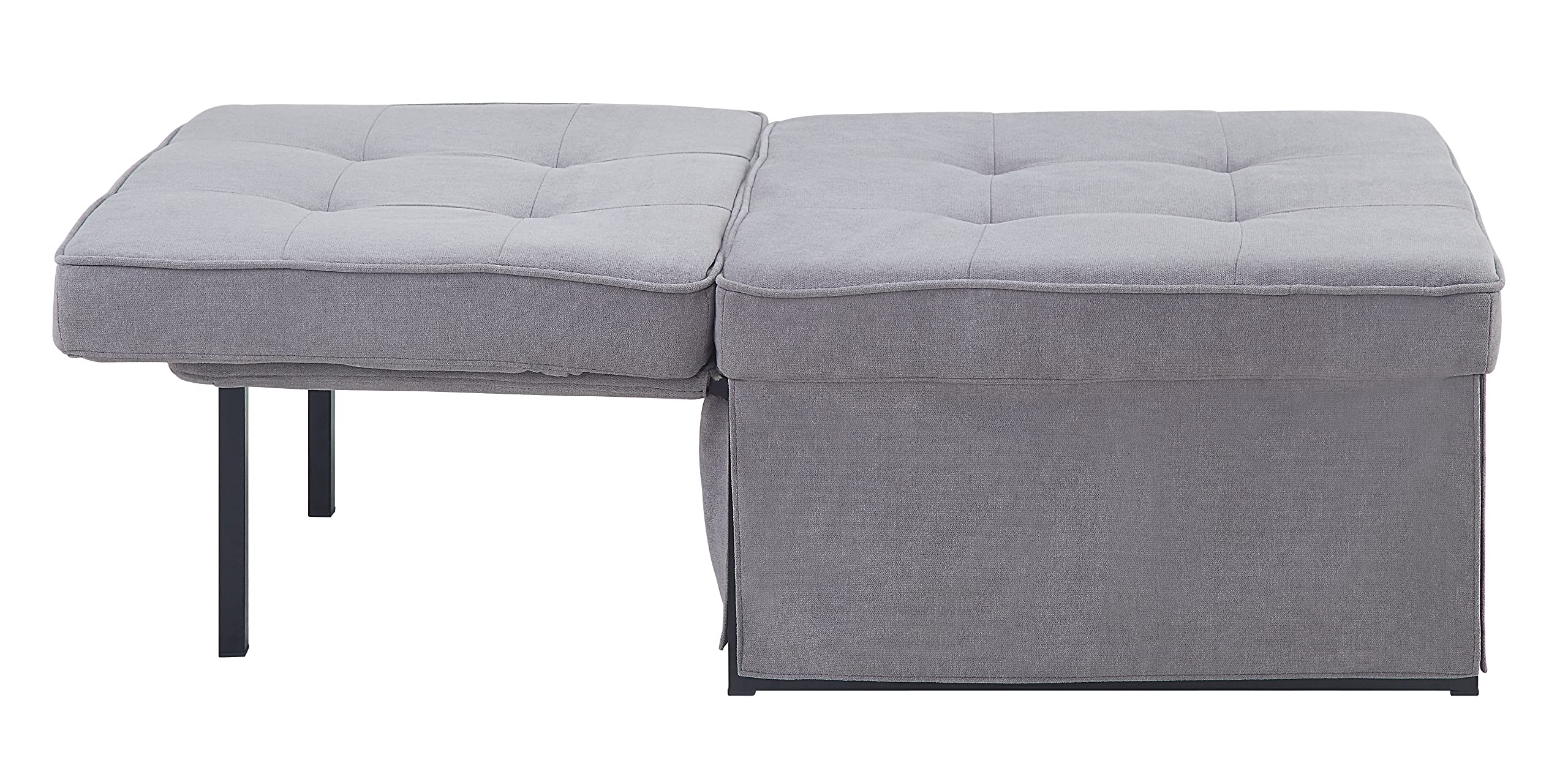 Atlantic Home Collection Sessel, Liege, Hocker Finn, Polyester, Grau, BxTxH: 80cm x 72cm x 43cm
